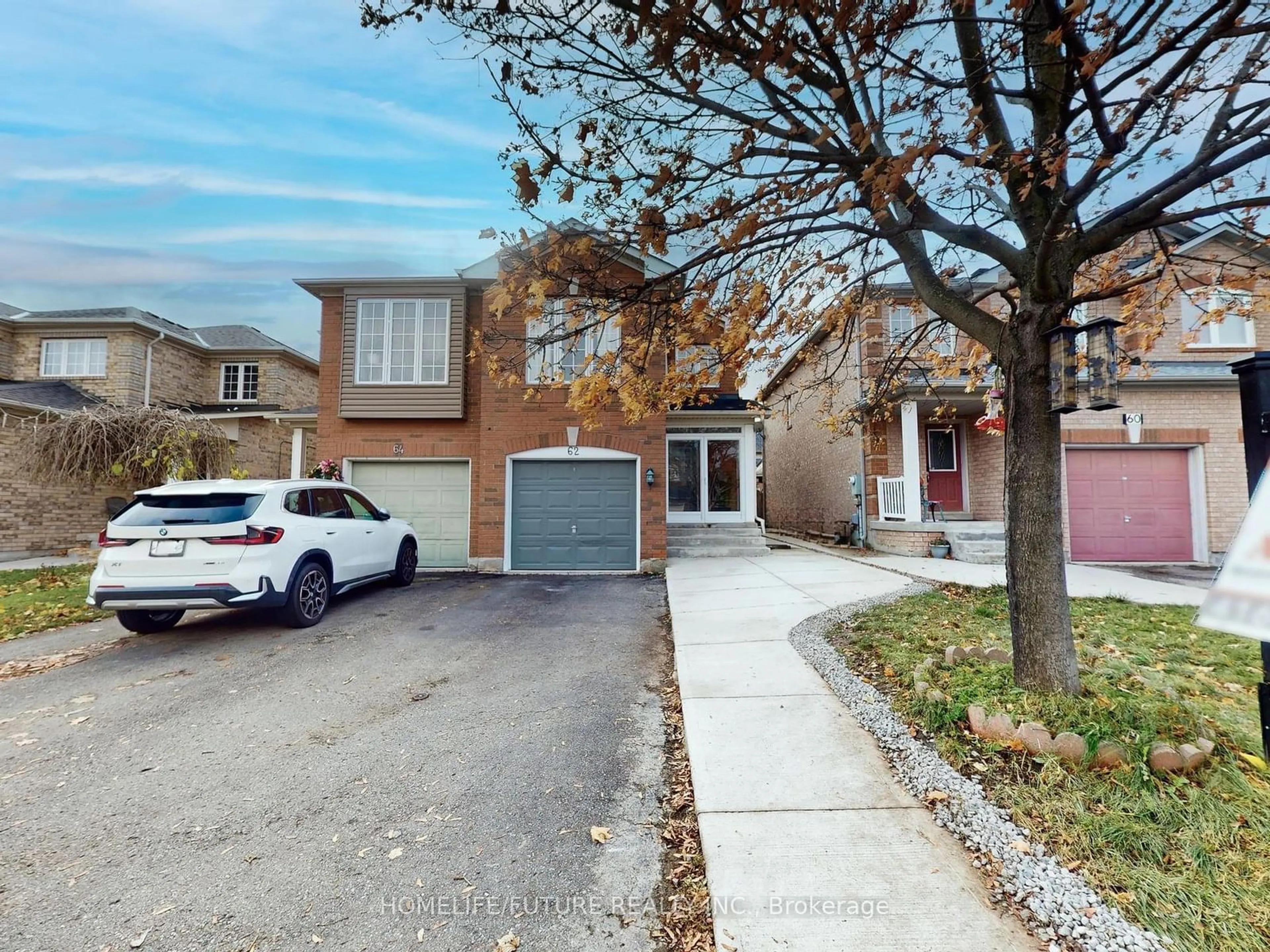 A pic from exterior of the house or condo, the street view for 62 Lonestar Cres, Brampton Ontario L7A 2G7