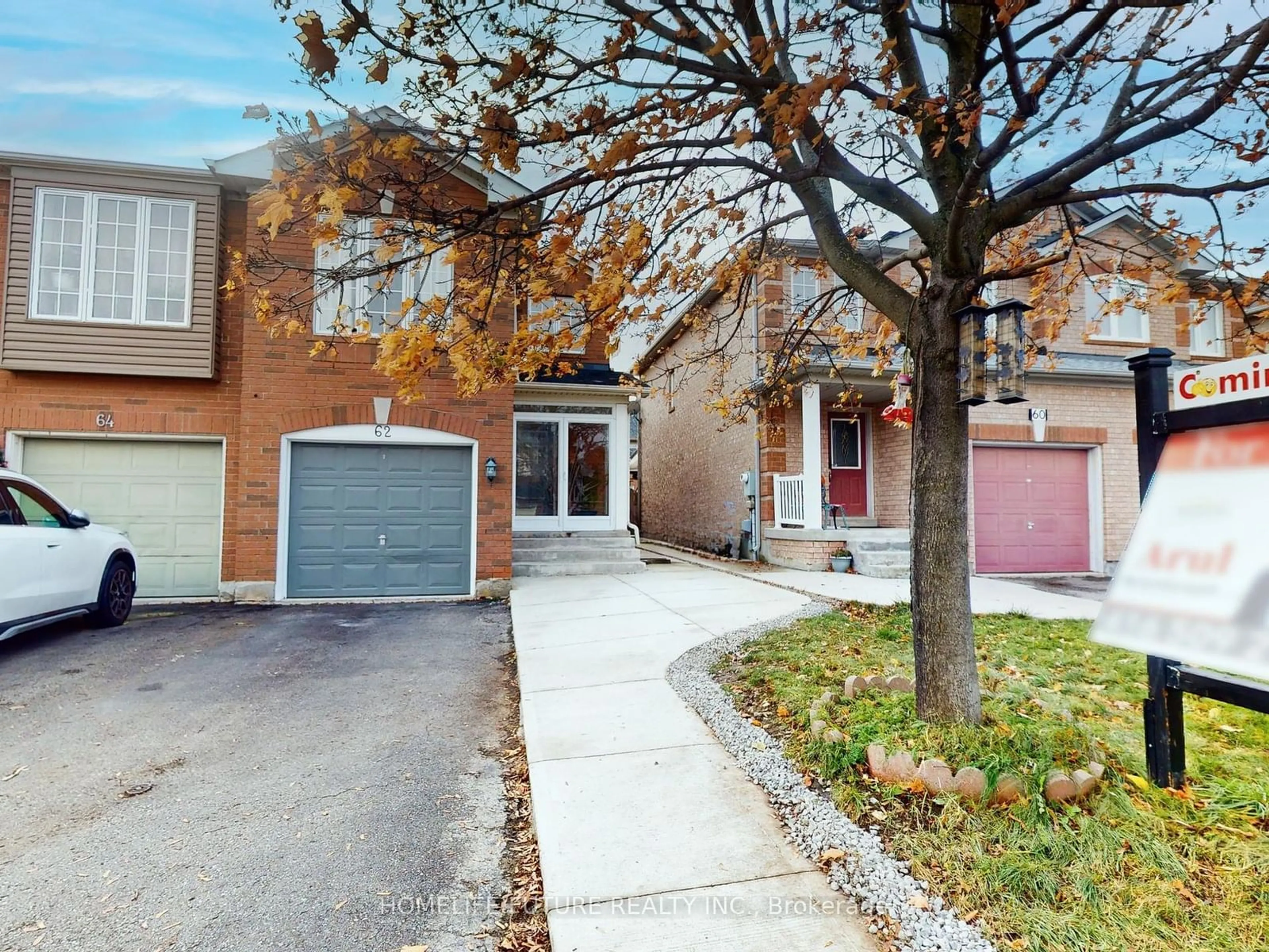 A pic from exterior of the house or condo, the street view for 62 Lonestar Cres, Brampton Ontario L7A 2G7