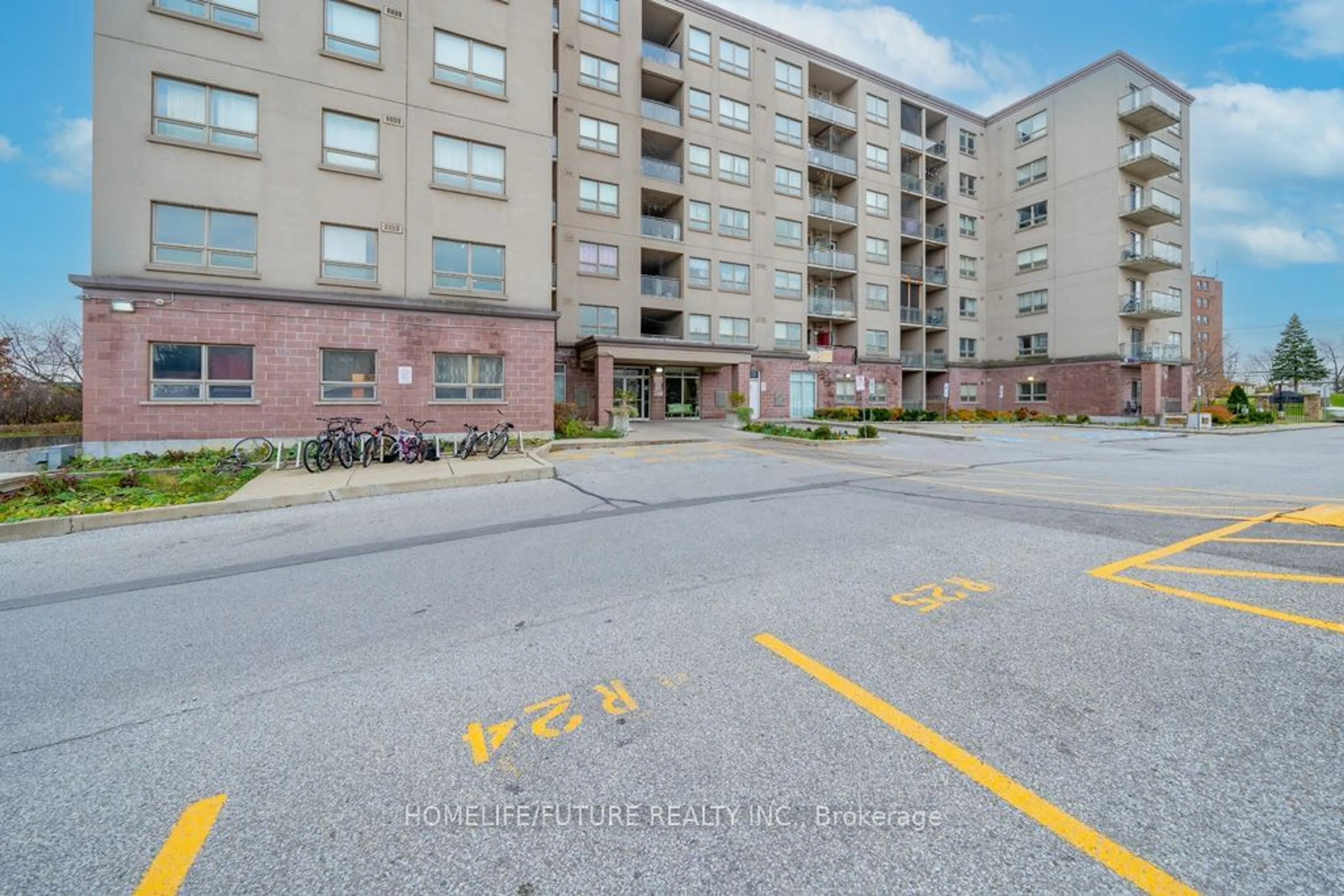 A pic from exterior of the house or condo, the street view for 7405 Goreway Dr #103, Mississauga Ontario L4T 0A3