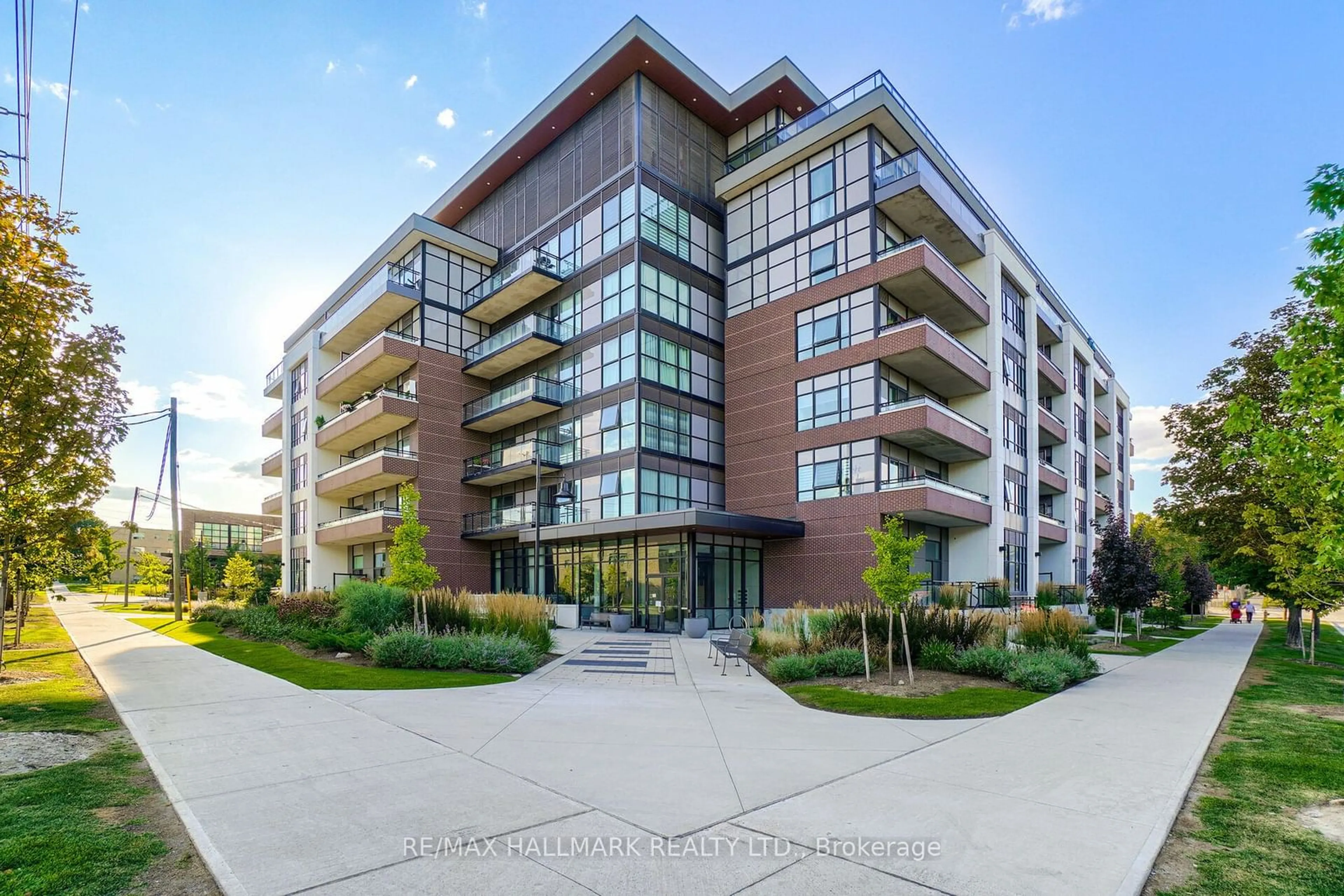 A pic from exterior of the house or condo, the front or back of building for 1 Neighbourhood Lane #502, Toronto Ontario M8Y 0C2