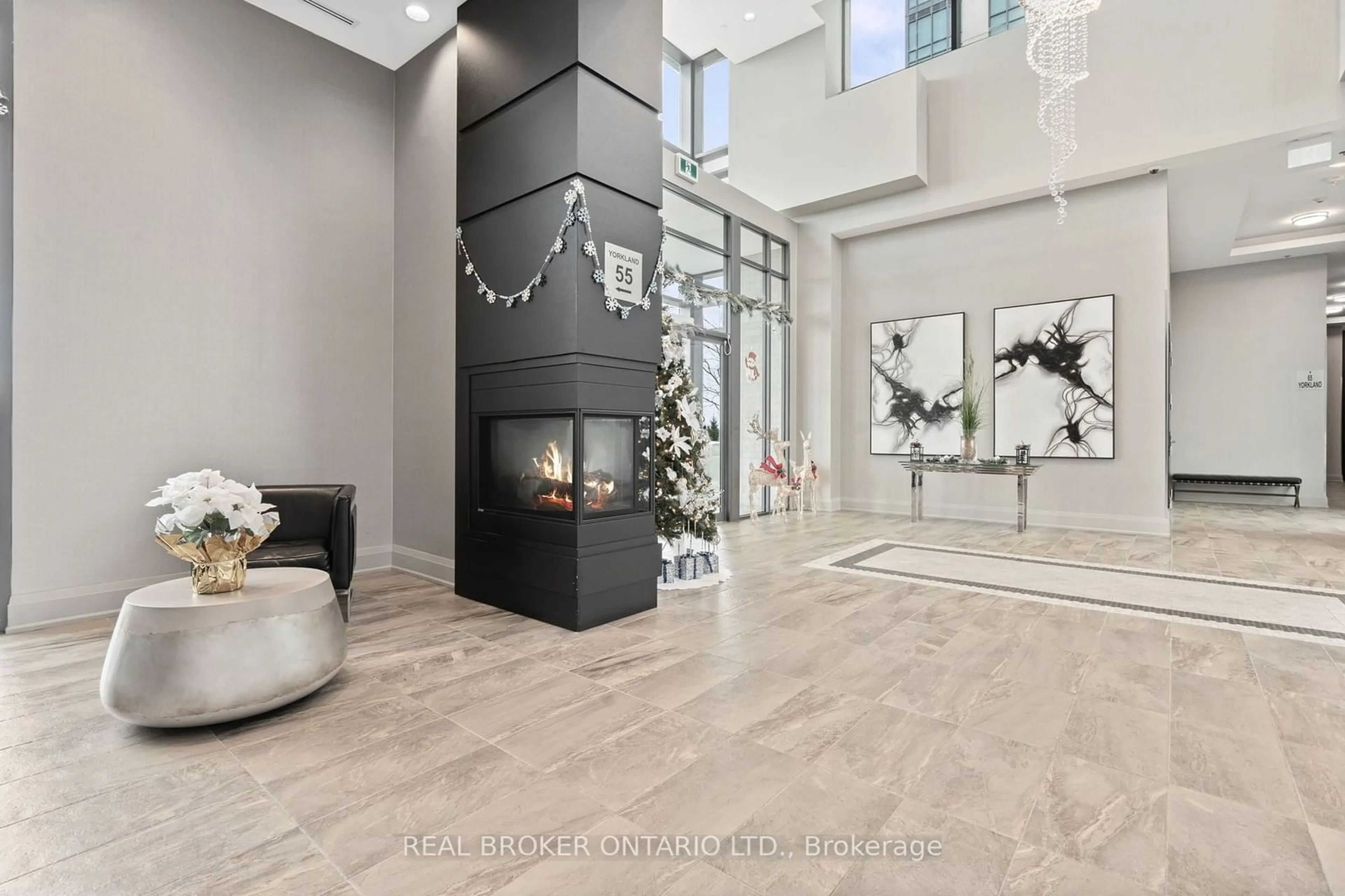 Indoor lobby, ceramic floors for 65 Yorkland Blvd #408, Brampton Ontario L6P 4M5