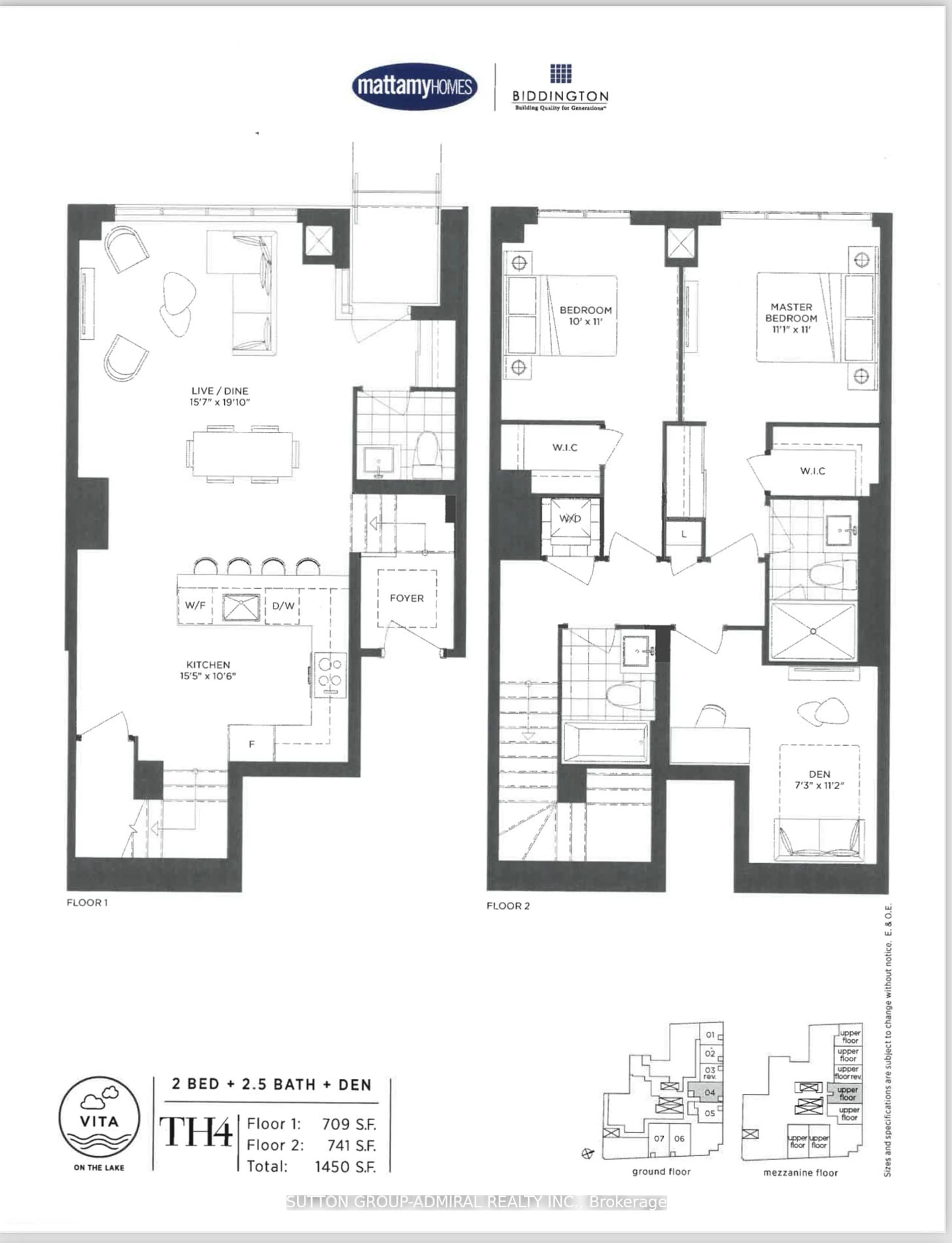 Floor plan for 70 Annie Craig Dr #TH104, Toronto Ontario M8V 0C4