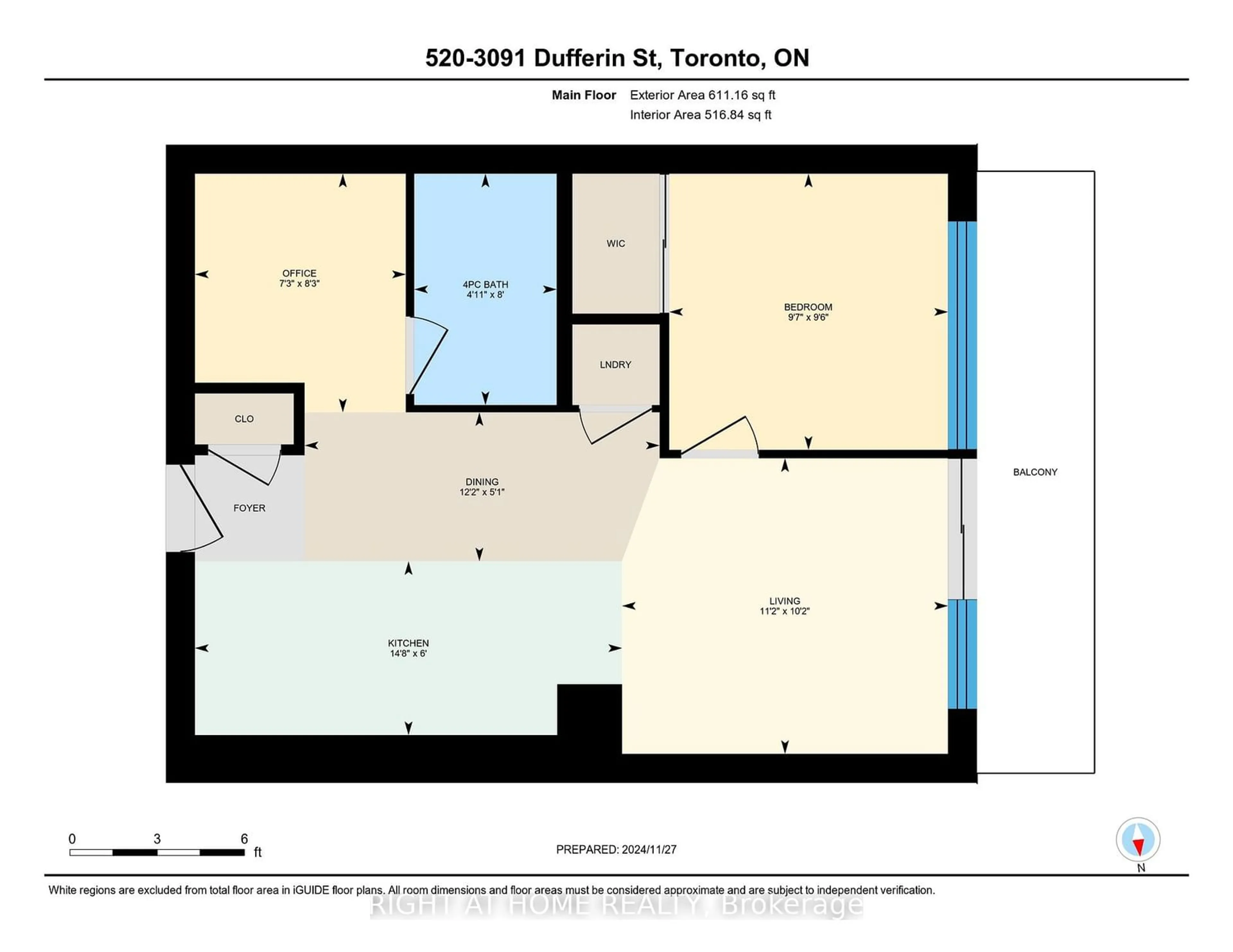 Floor plan for 3091 Dufferin St #520, Toronto Ontario M6A 0C4