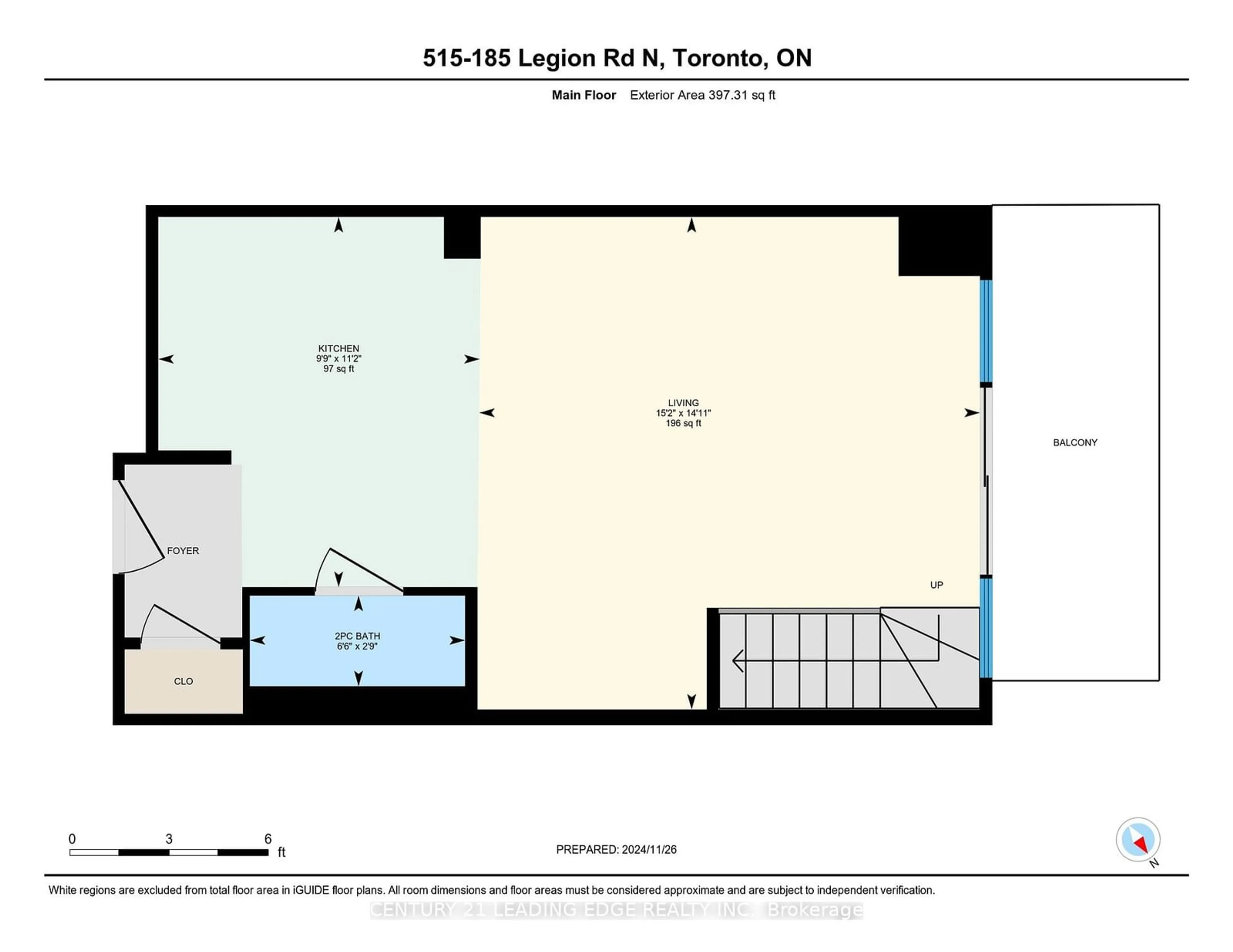 Floor plan for 185 Legion Rd #515, Toronto Ontario M8Y 0A1