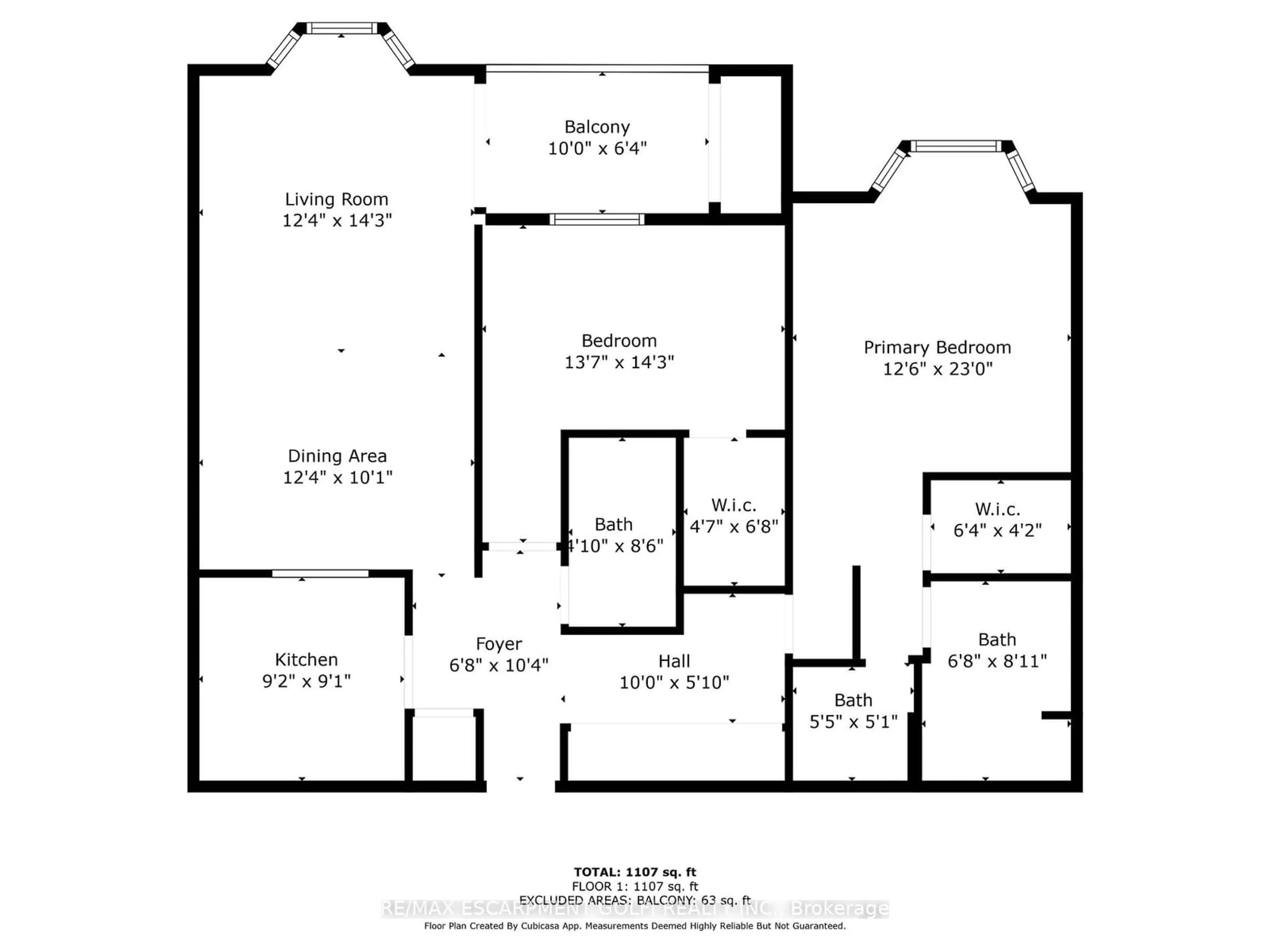 Floor plan for 1225 North Shore Blvd #608, Burlington Ontario L7S 1Z6