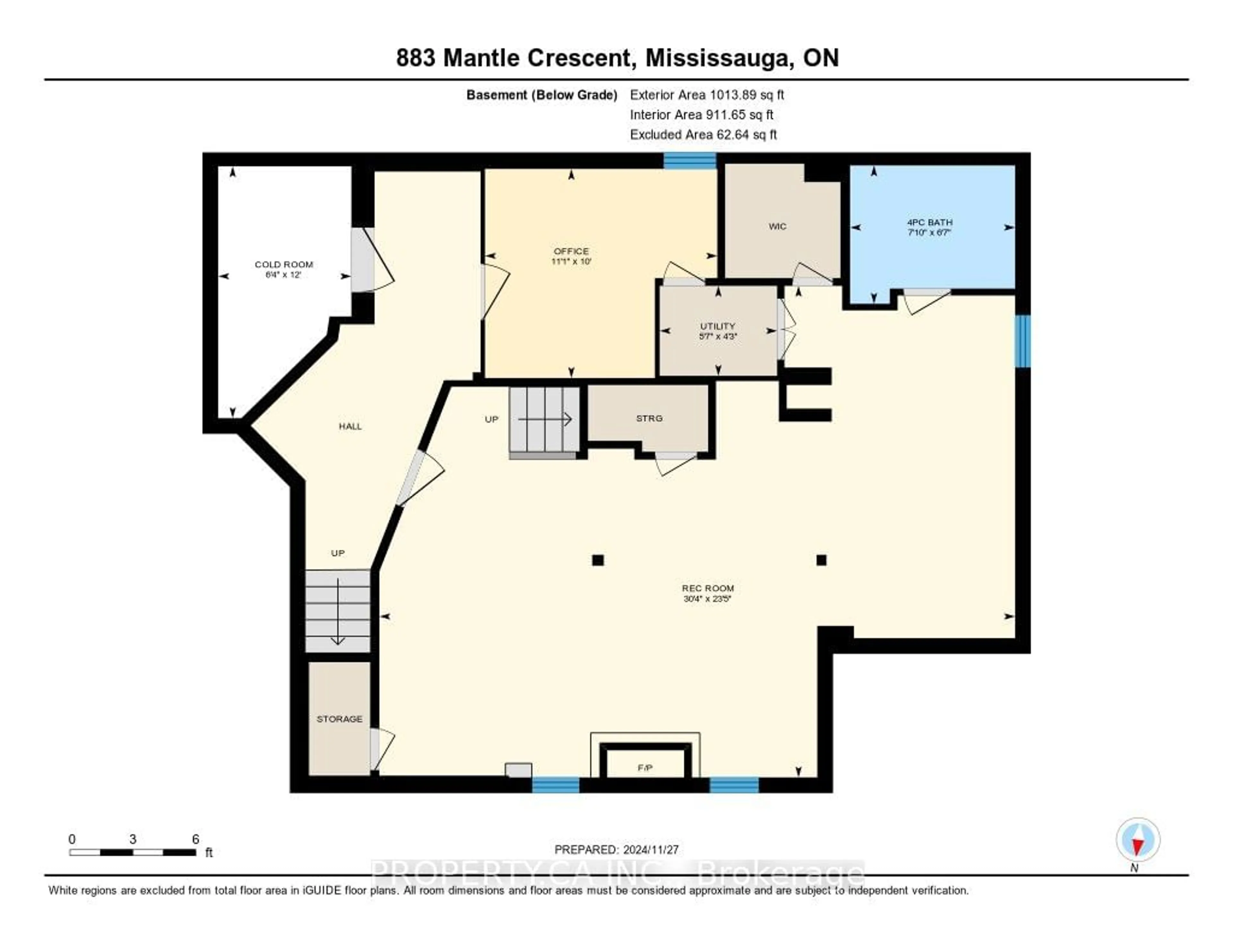 Floor plan for 883 Mantle Cres, Mississauga Ontario L5V 2G4