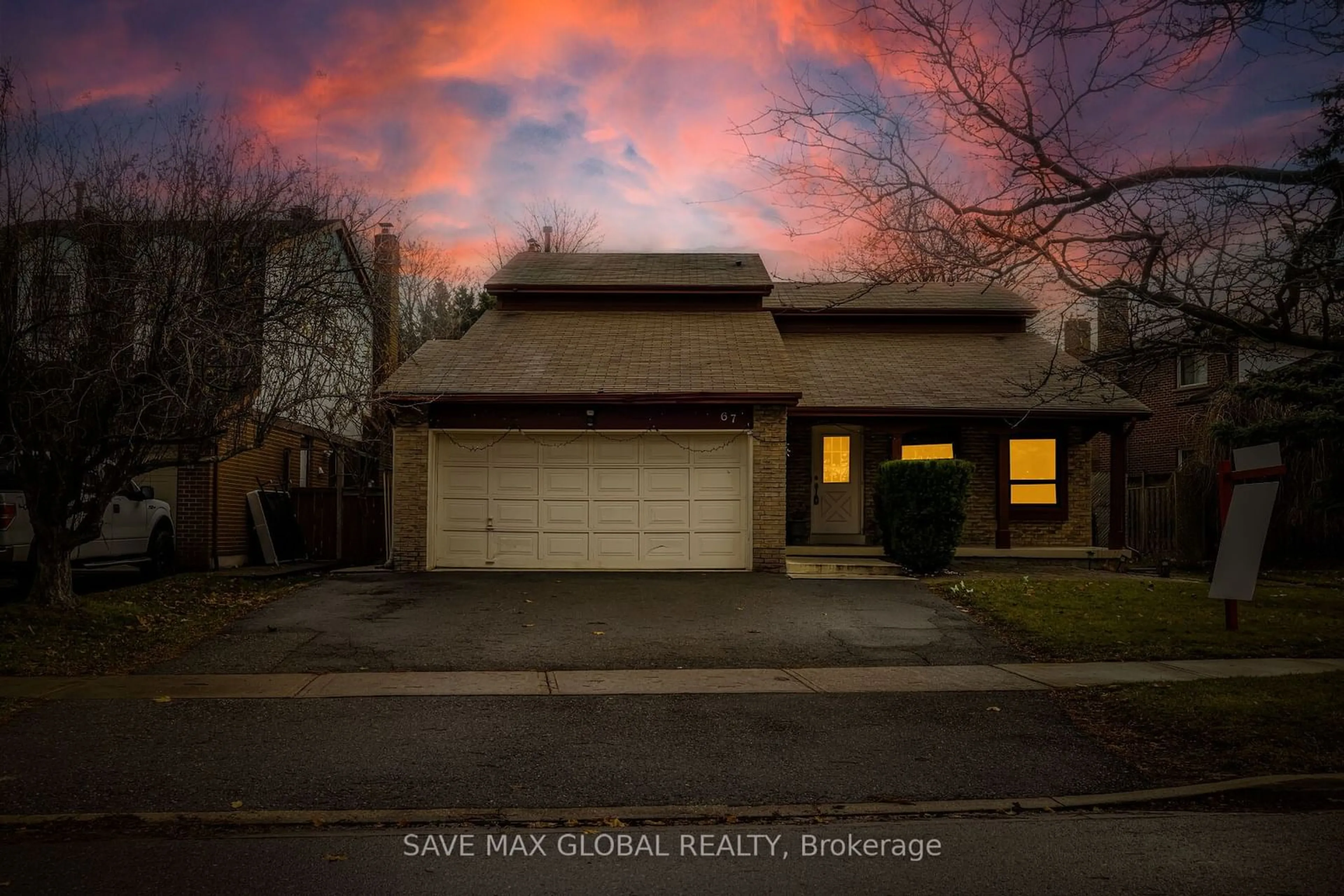 Frontside or backside of a home, the street view for 67 Massey St, Brampton Ontario L6S 3A3