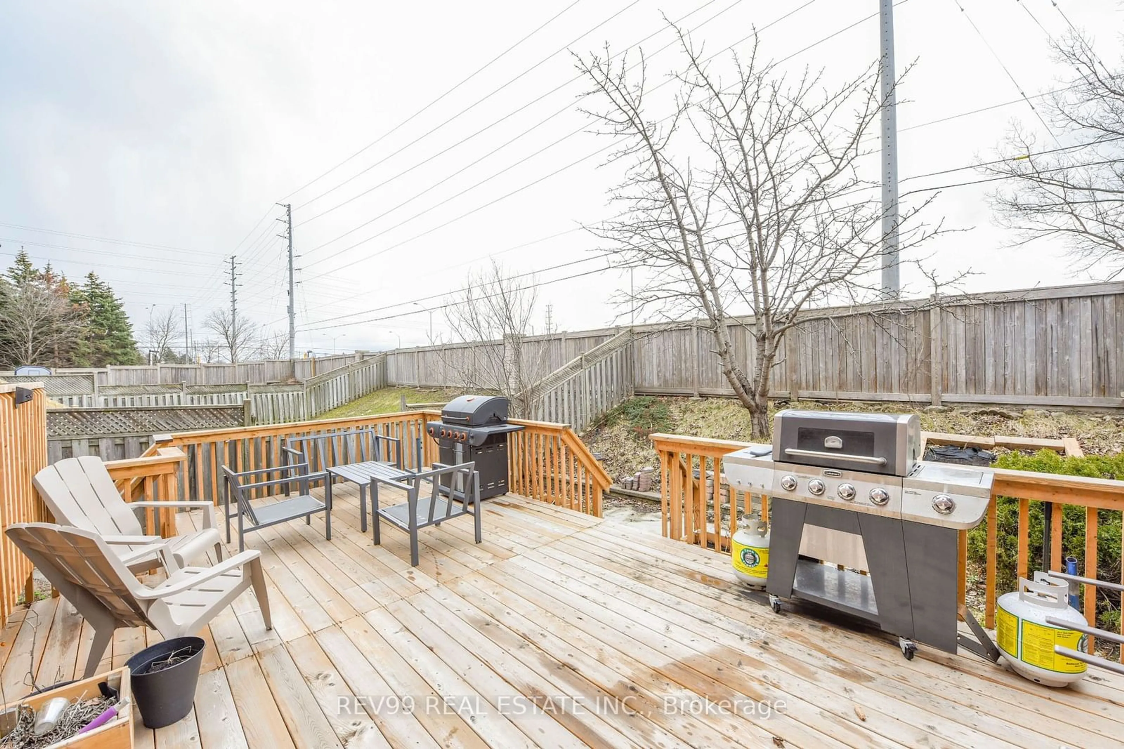 Patio, the fenced backyard for 36 Fern Valley Cres, Brampton Ontario L6R 1K7