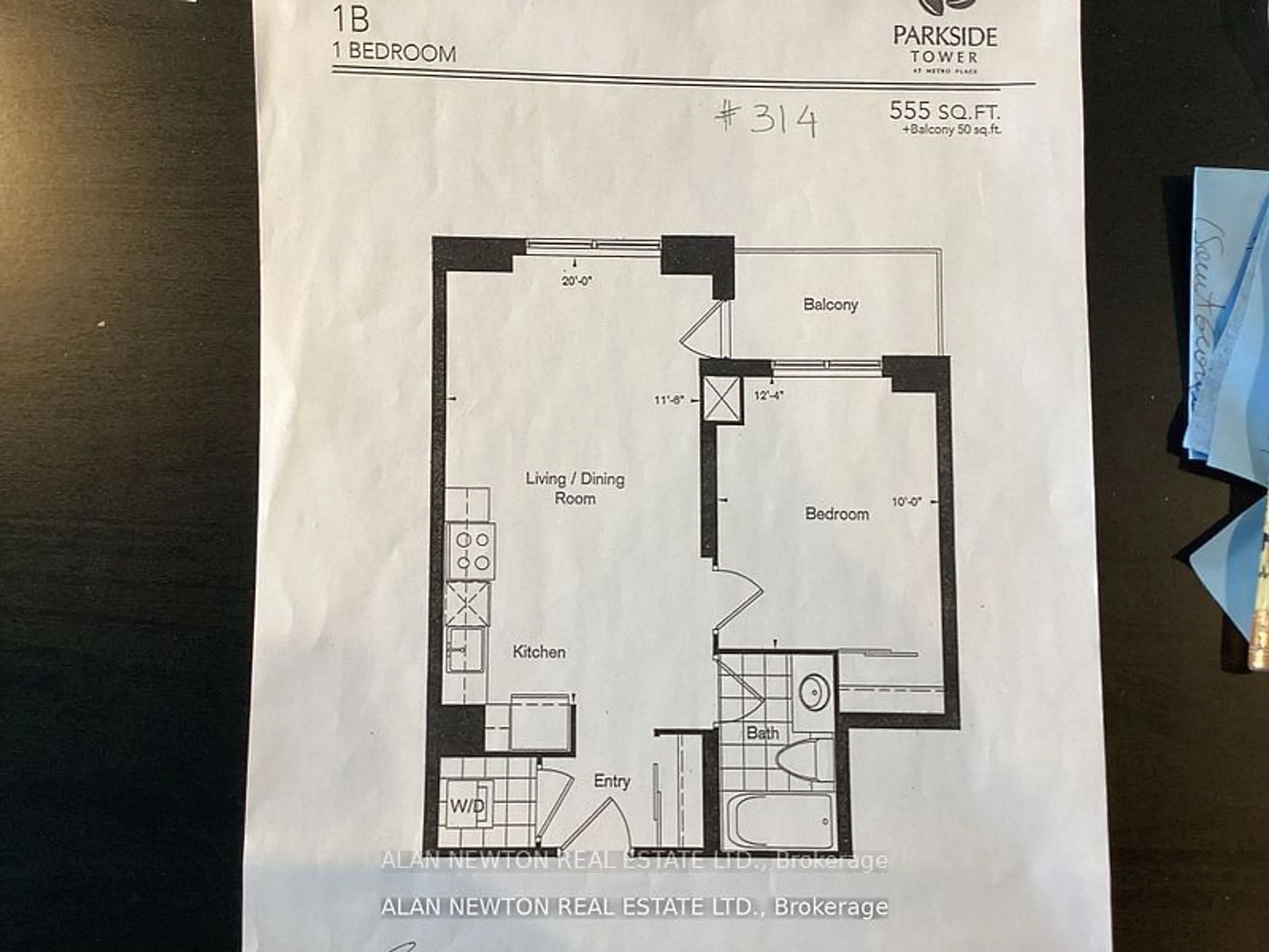 Floor plan for 1 De Boers Dr #314, Toronto Ontario M3J 0G6