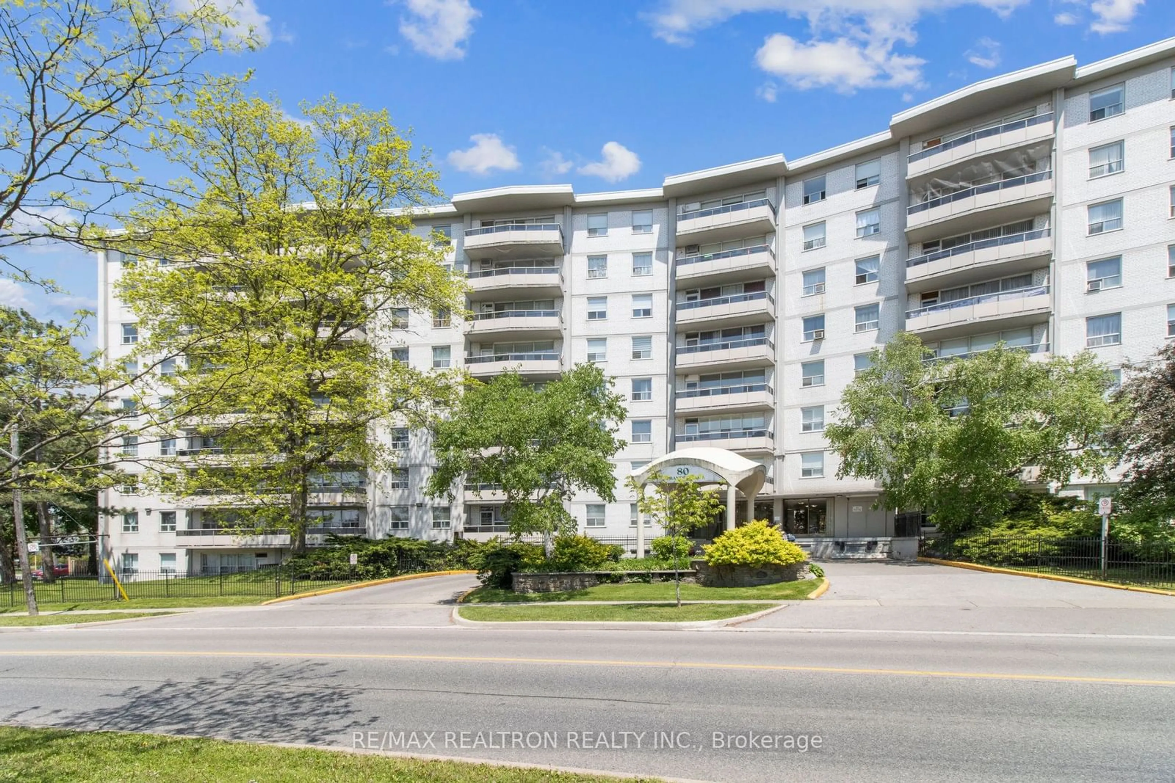 A pic from exterior of the house or condo, the front or back of building for 80 Grandravine Dr #703, Toronto Ontario M3J 1B2