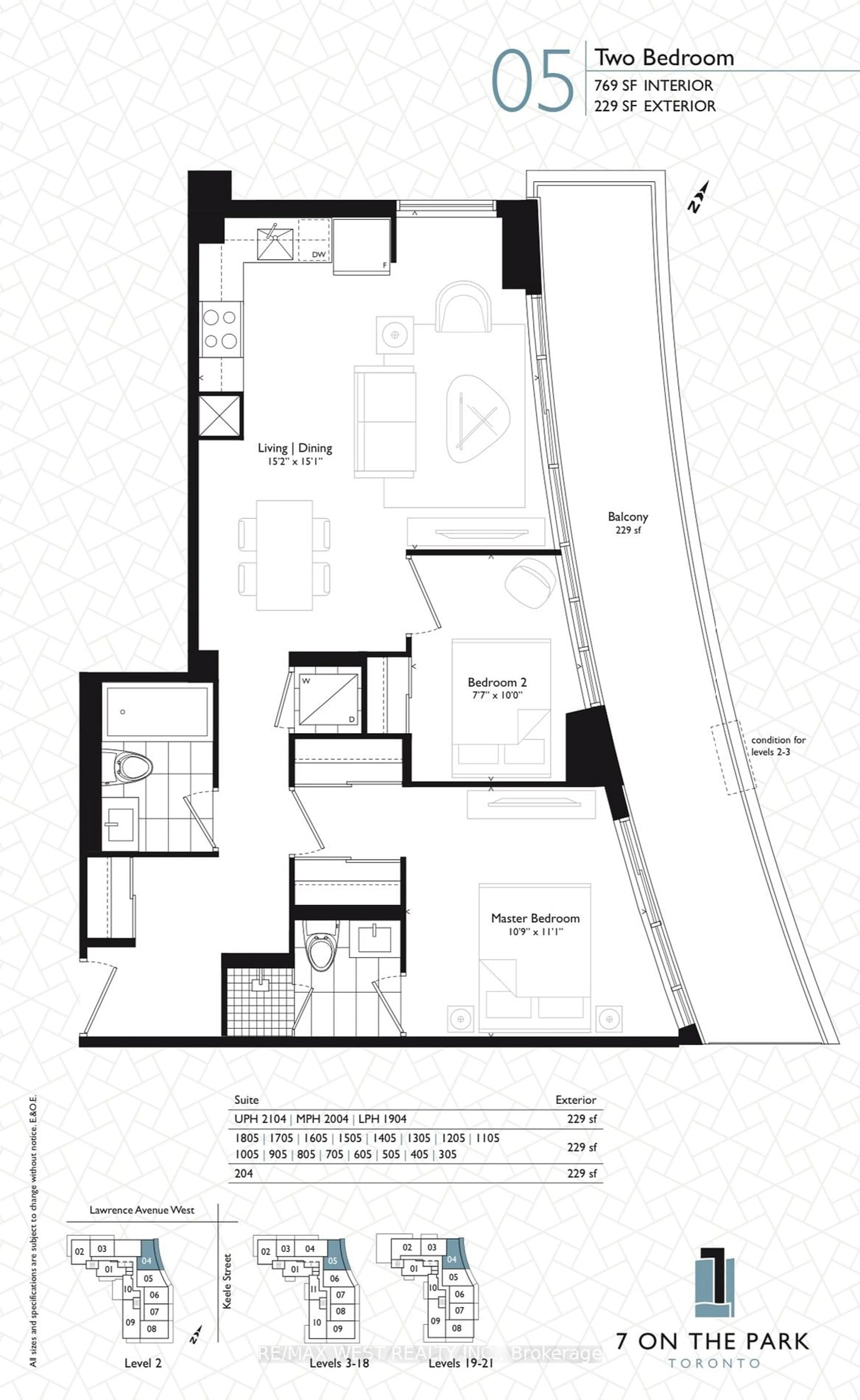 Floor plan for 1461 Lawrence Ave #1805, Toronto Ontario M6L 0A6