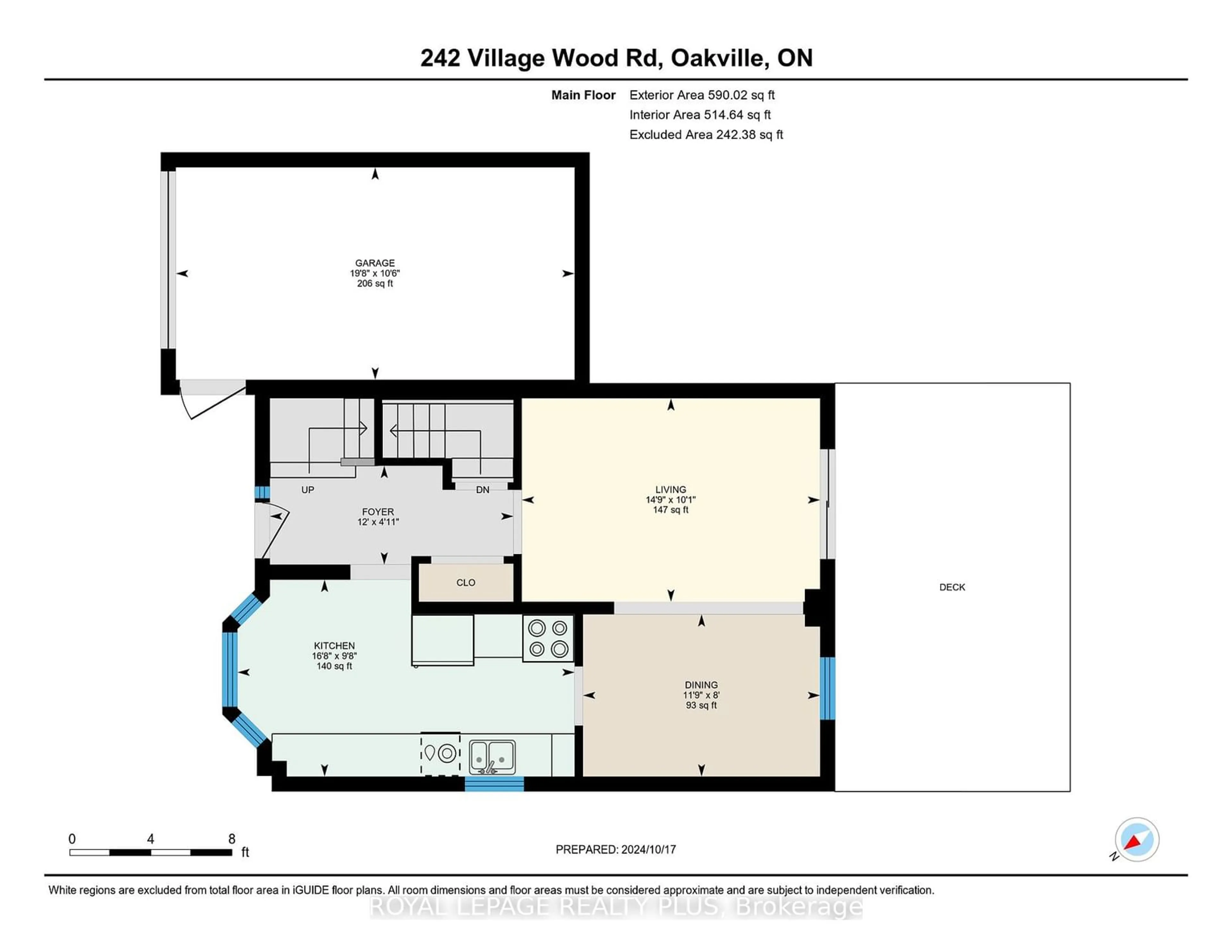 Floor plan for 242 Village Wood Rd, Oakville Ontario L6L 5X2