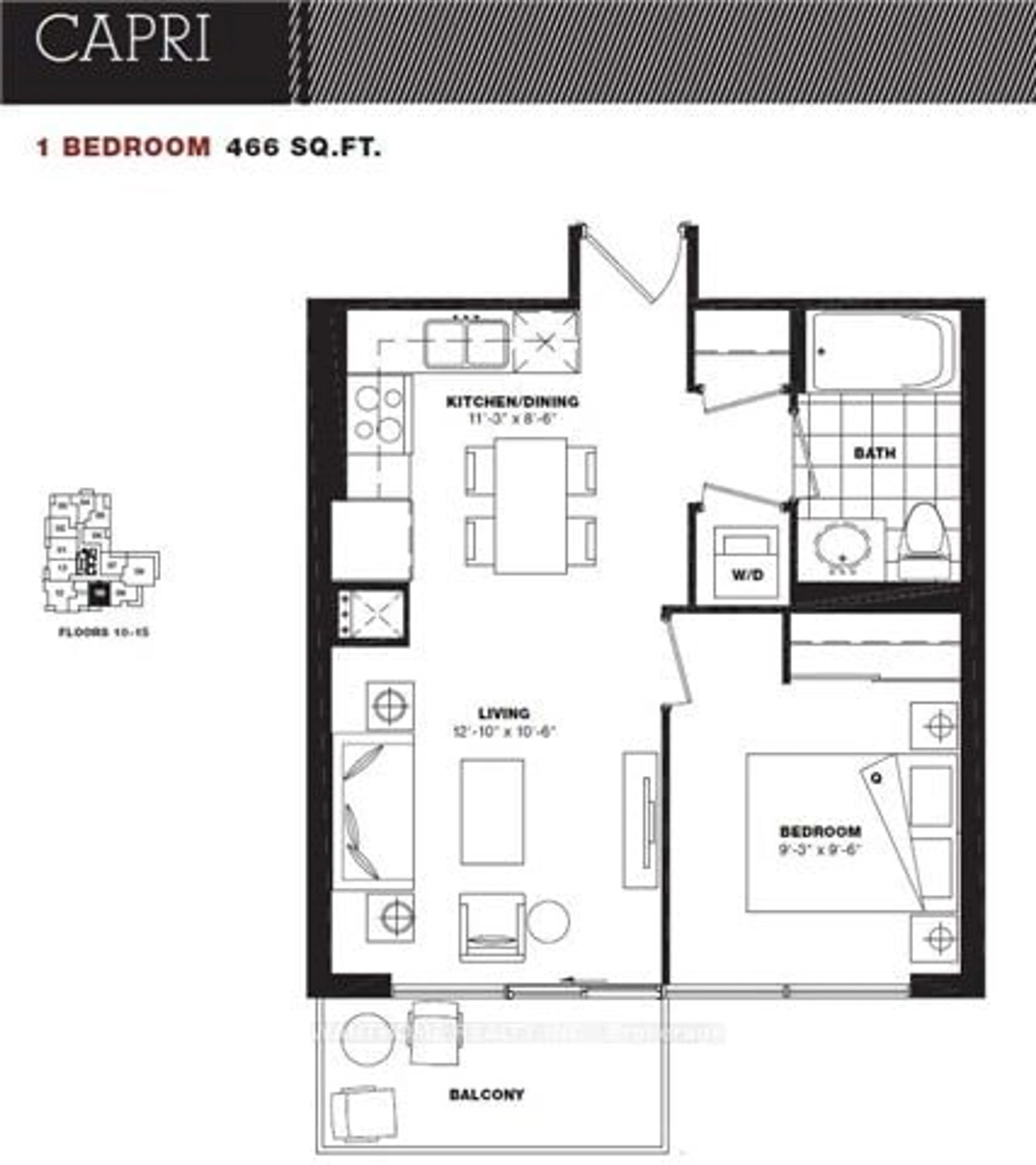 Floor plan for 3091 Dufferin St #1210, Toronto Ontario M6A 0C4