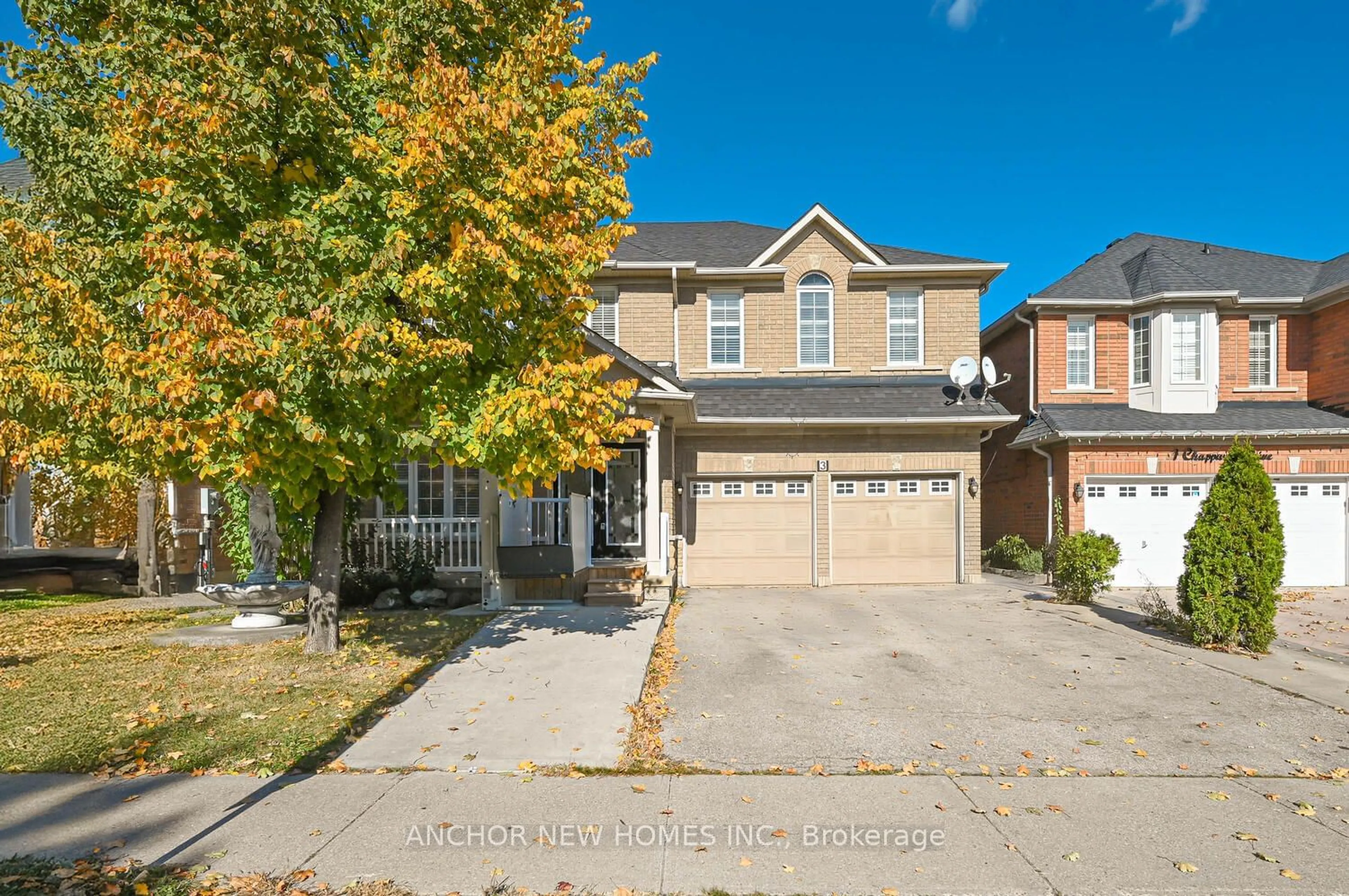 A pic from exterior of the house or condo, the street view for 3 chapparal Dr, Brampton Ontario L6R 3C5