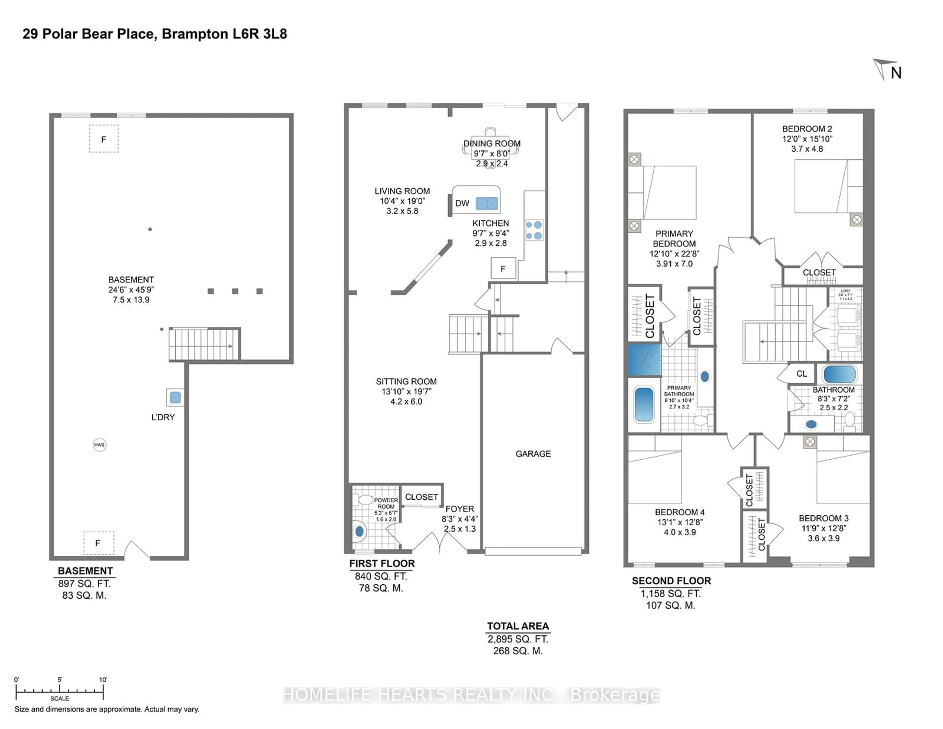 Floor plan for 29 Polar Bear Pl, Brampton Ontario L6R 3L8