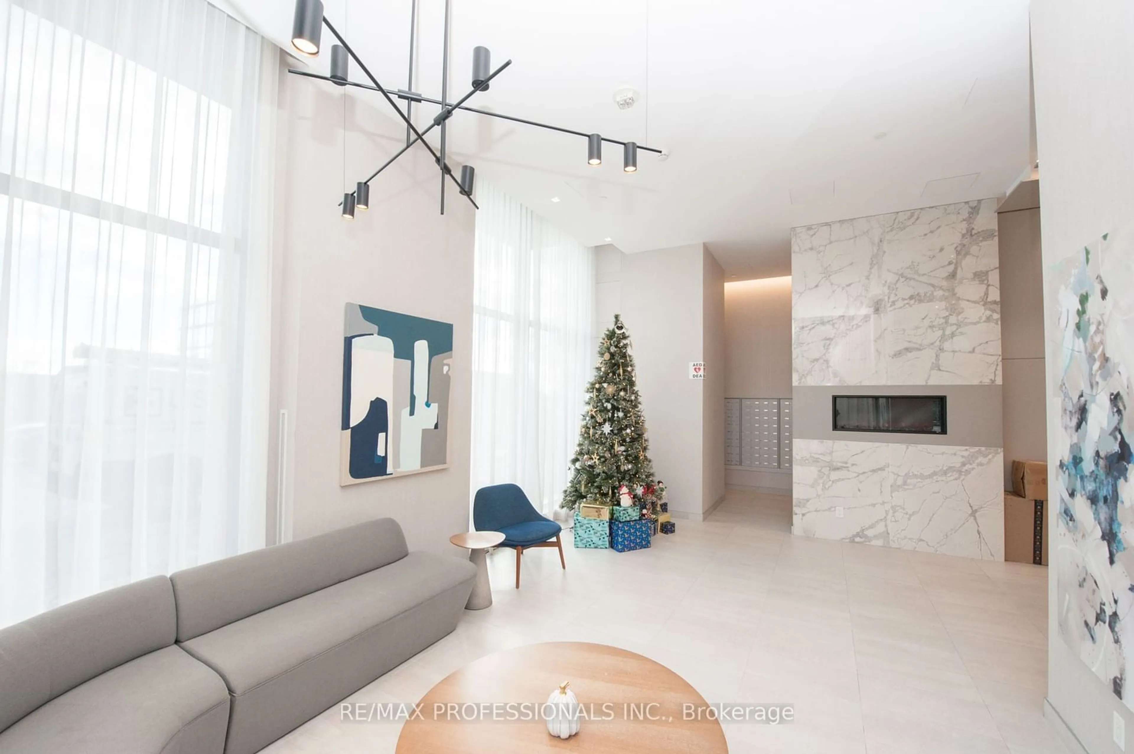 Living room, ceramic floors for 30 Samuel Wood Way #1301, Toronto Ontario M9B 0C9