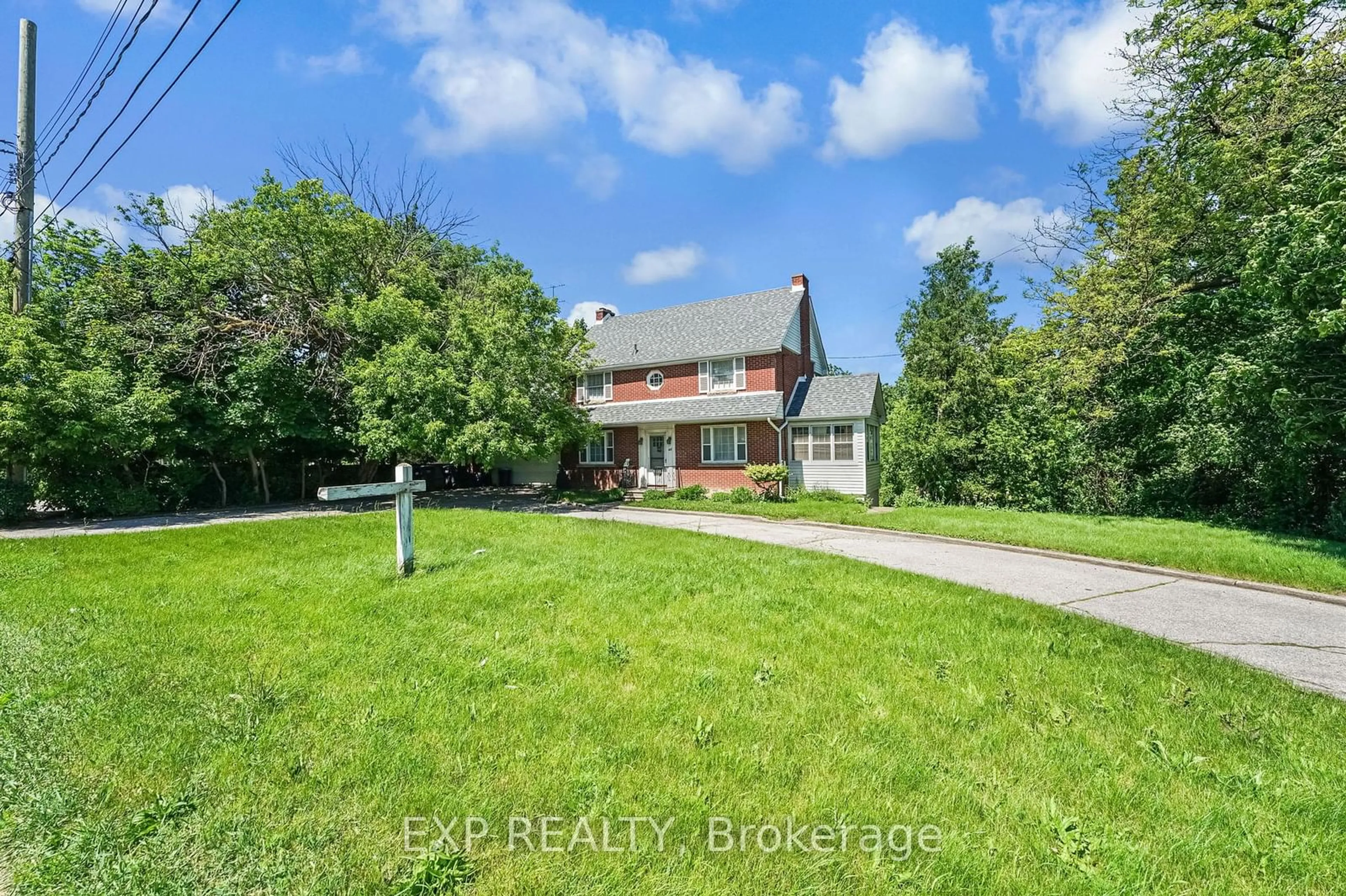 Frontside or backside of a home, the fenced backyard for 488 Main St, Brampton Ontario L6V 1P9