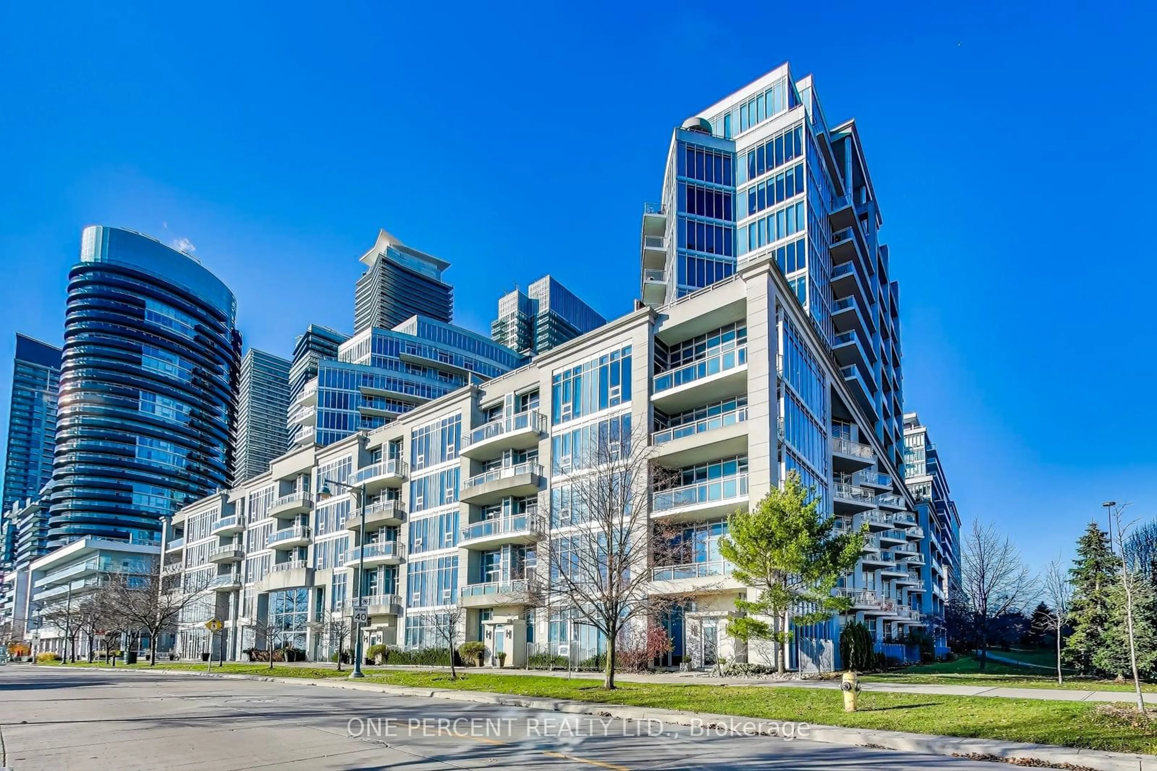 A pic from exterior of the house or condo, the view of city buildings for 58 Marine Parade Dr #221, Toronto Ontario M8V 4G1