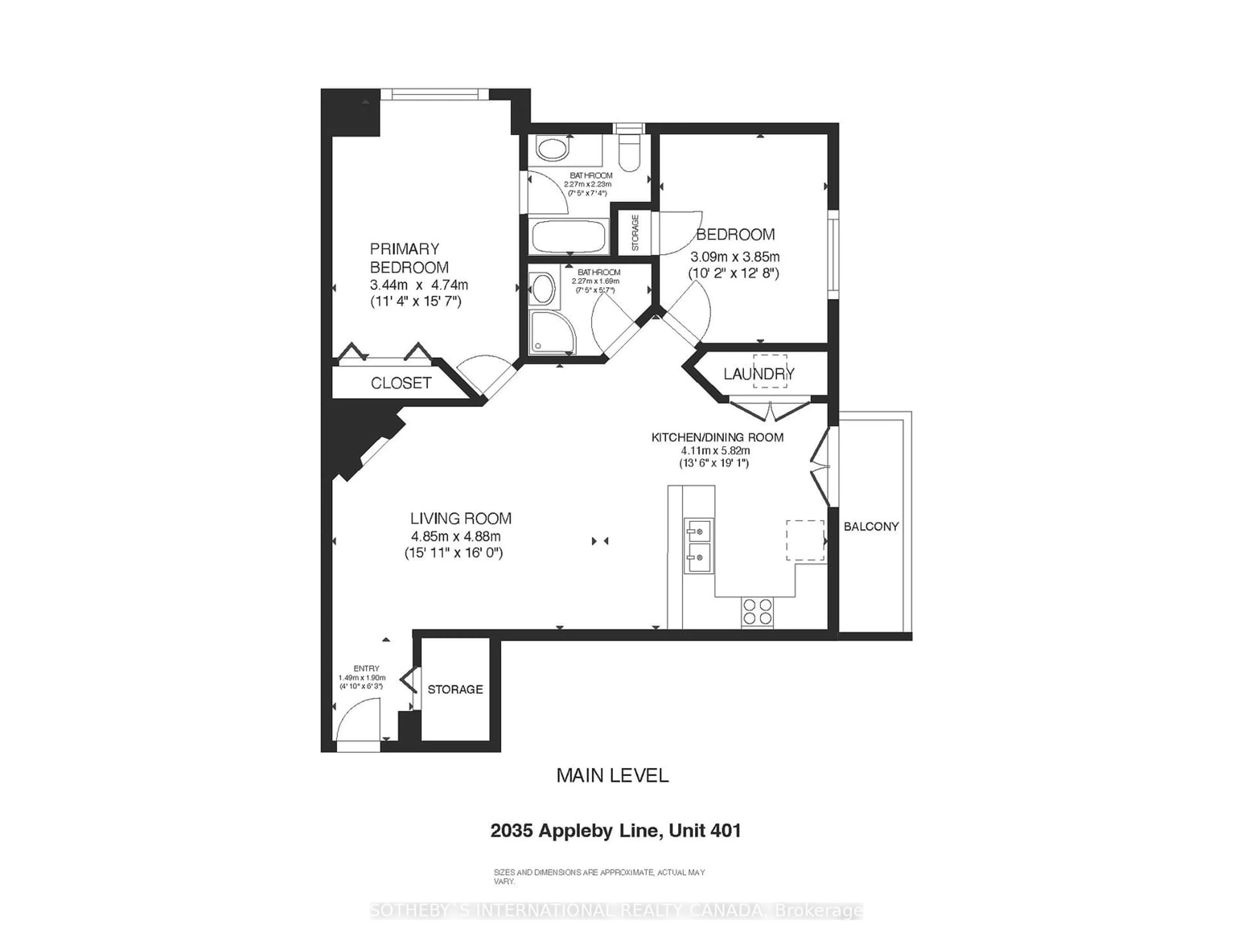 Floor plan for 2035 Appleby Line #401, Burlington Ontario L7L 7G8