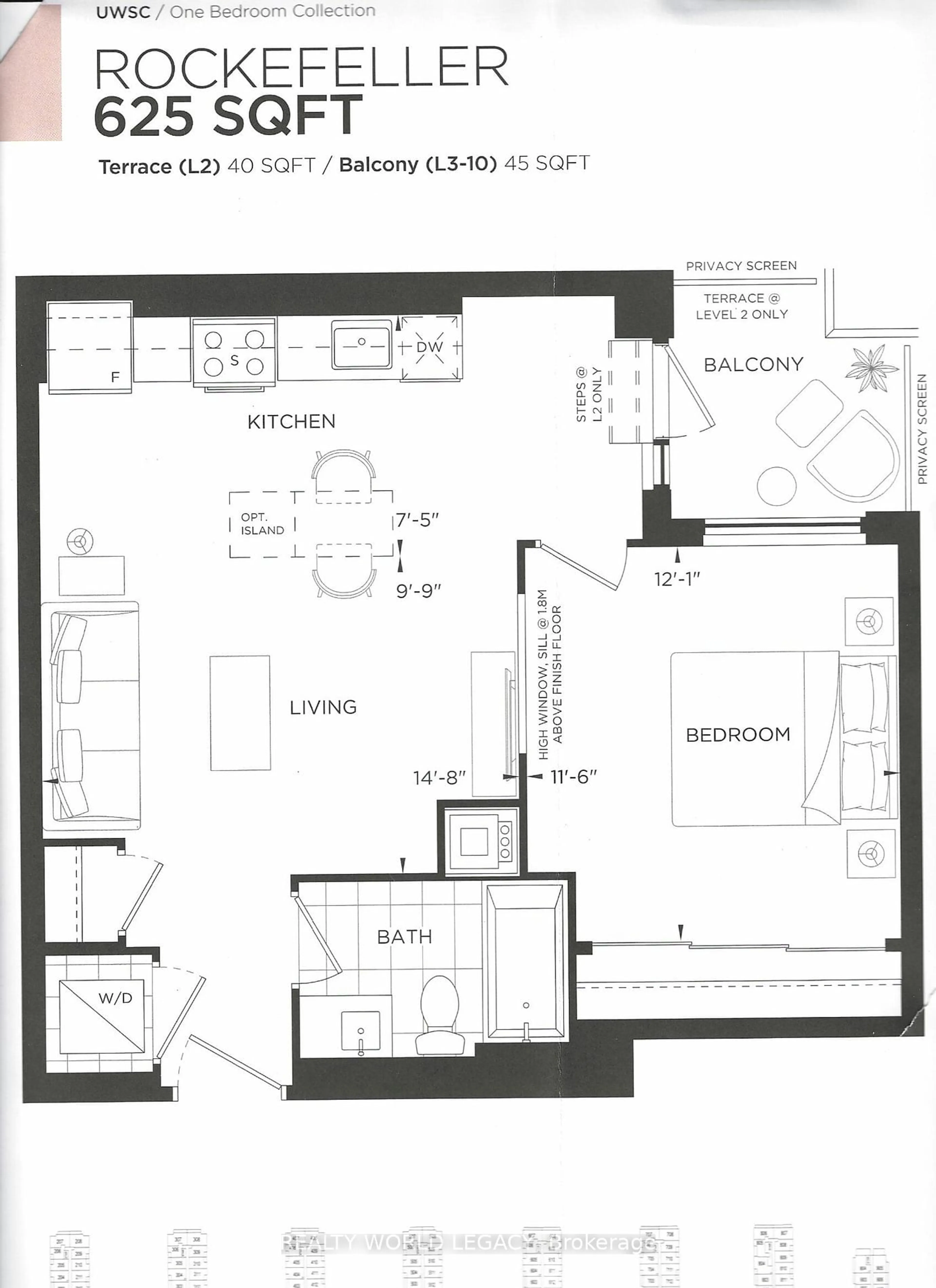 Floor plan for 3200 William Coltson Ave #401, Oakville Ontario L6H 7W6