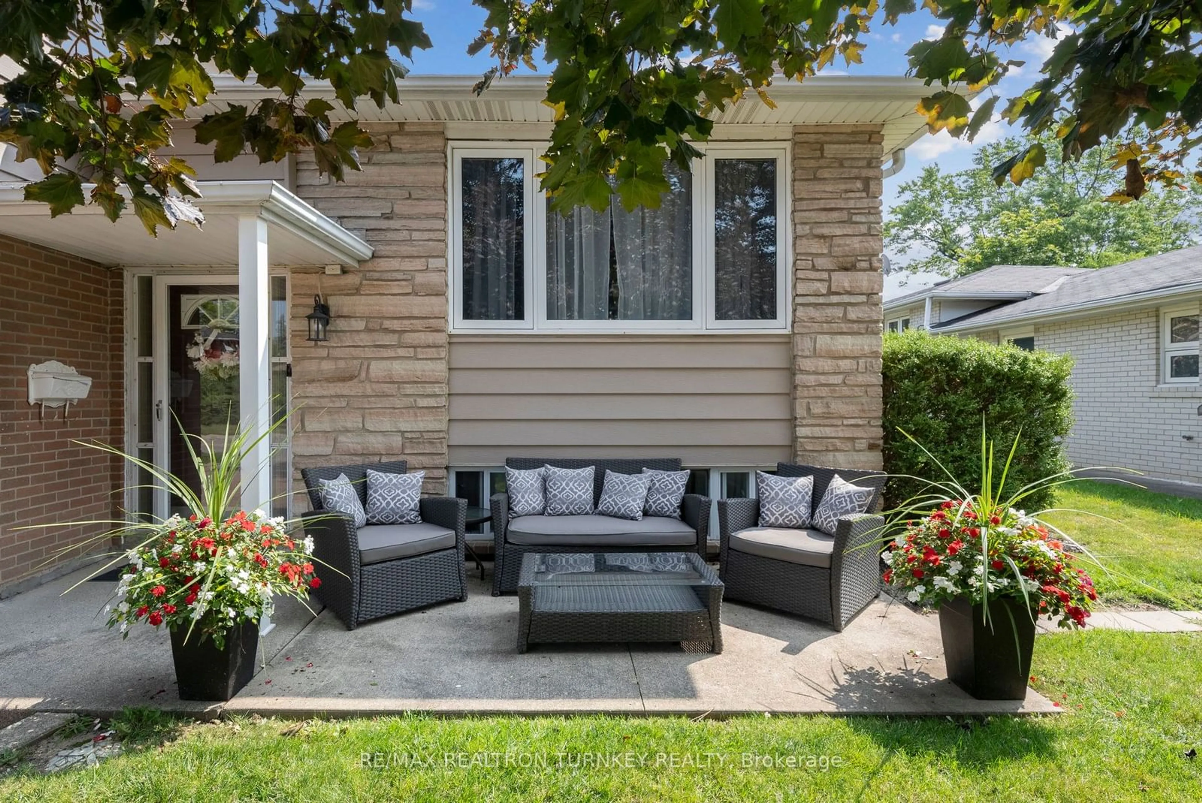 Patio, the fenced backyard for 35 Bartley Bull Pkwy, Brampton Ontario L6W 2J3