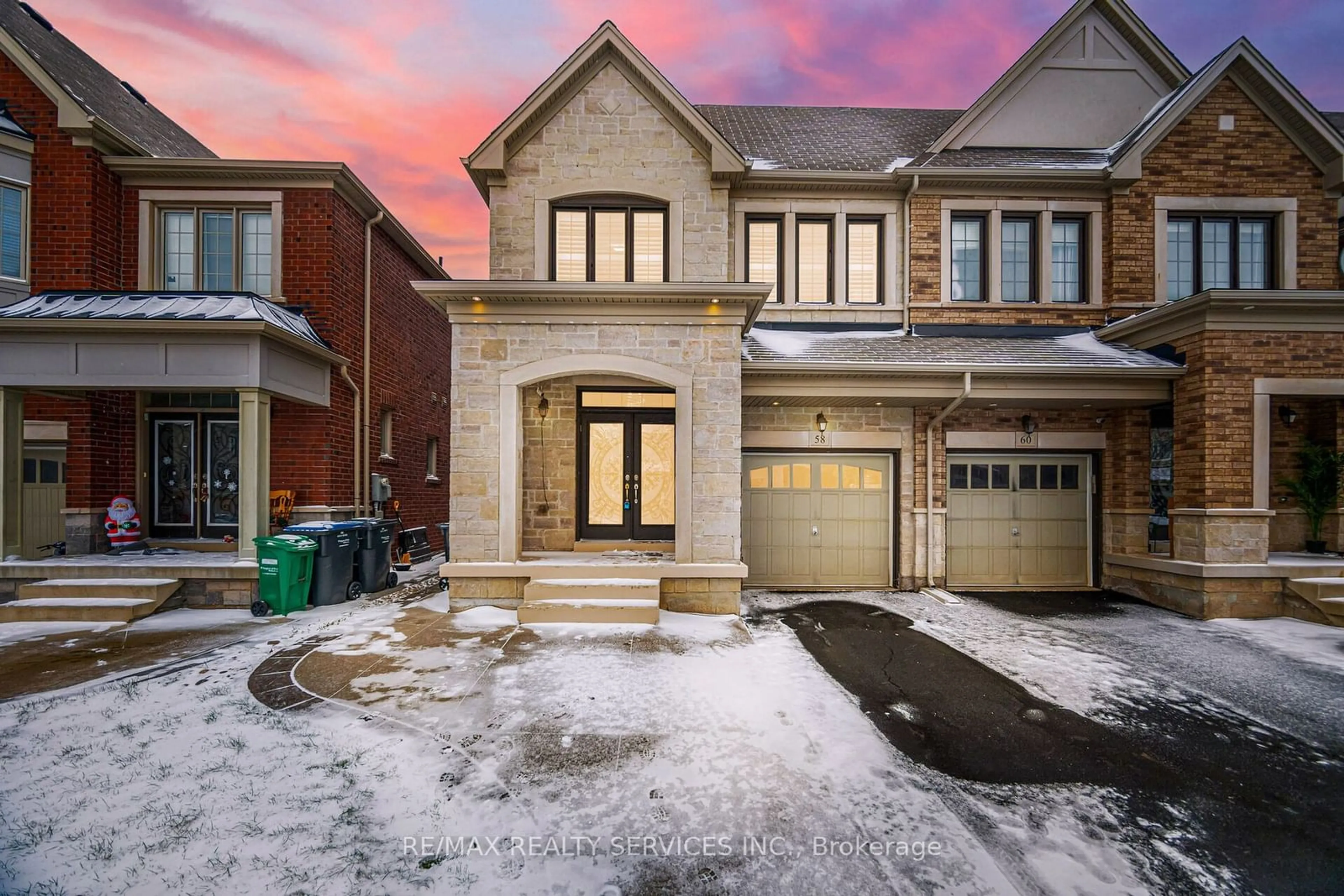 A pic from exterior of the house or condo, the street view for 58 Andretti Cres, Brampton Ontario L6X 5G6