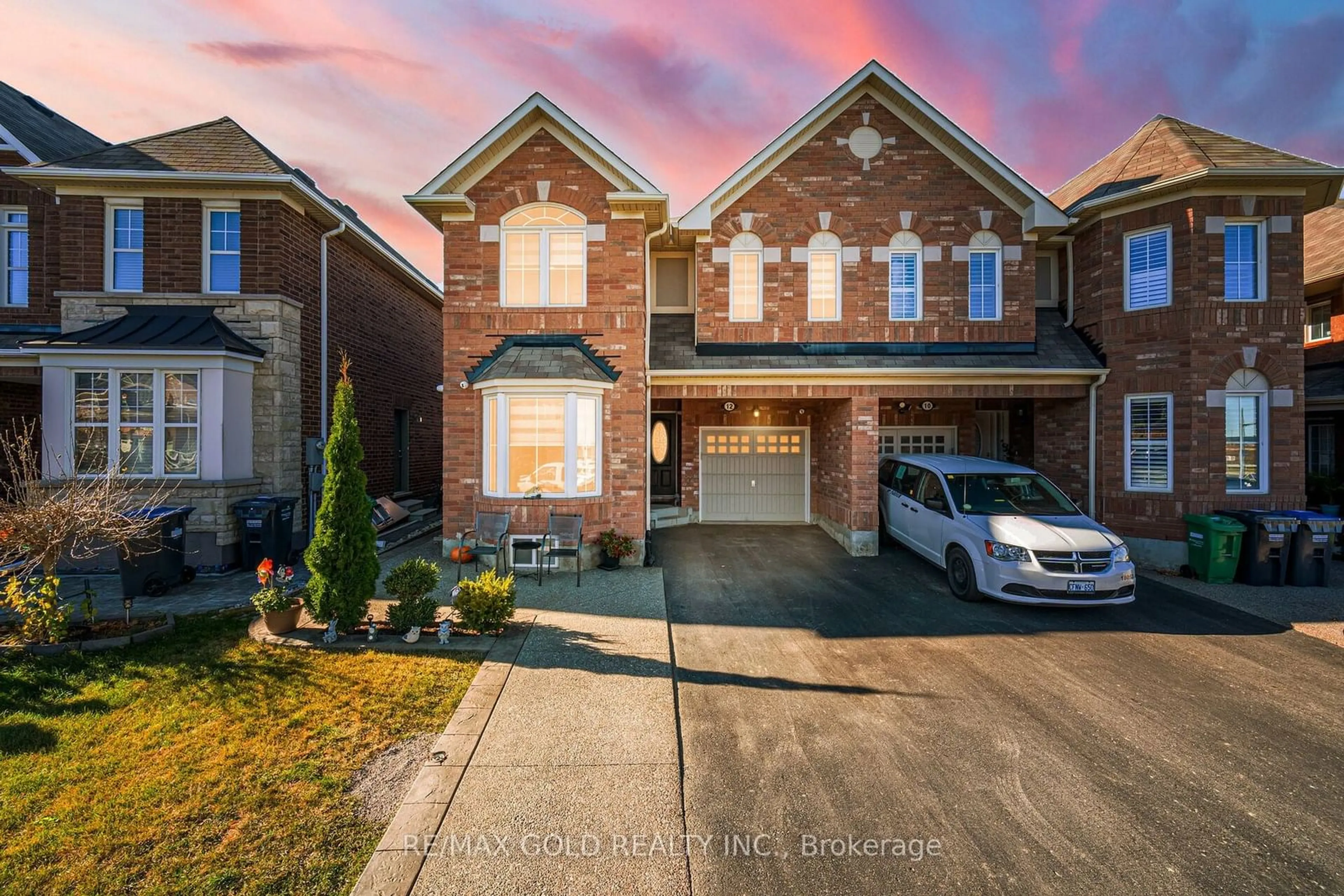 Home with brick exterior material for 12 Apple Valley Way, Brampton Ontario L6P 3P8