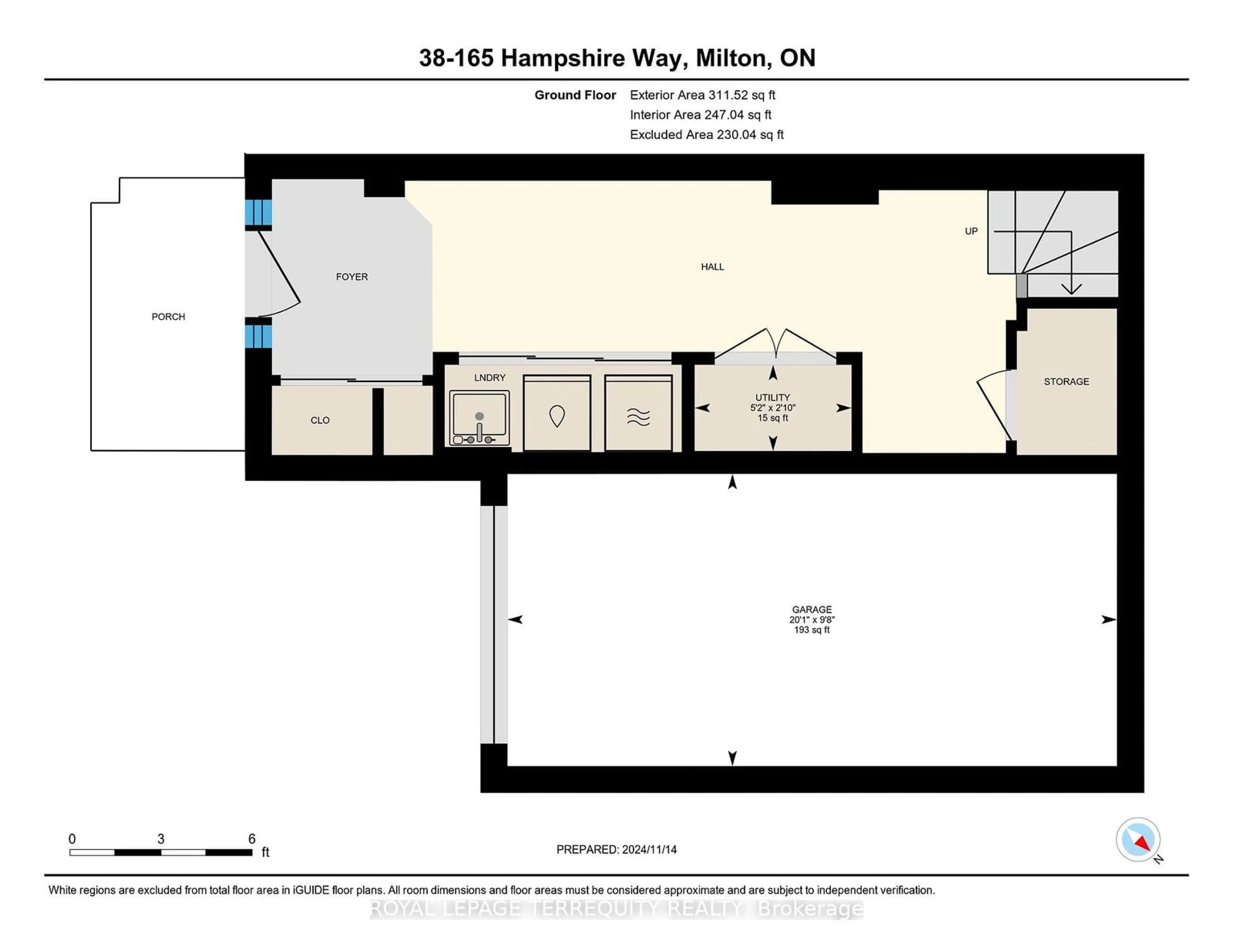 Floor plan for 165 Hampshire Way #38, Milton Ontario L9T 8M7