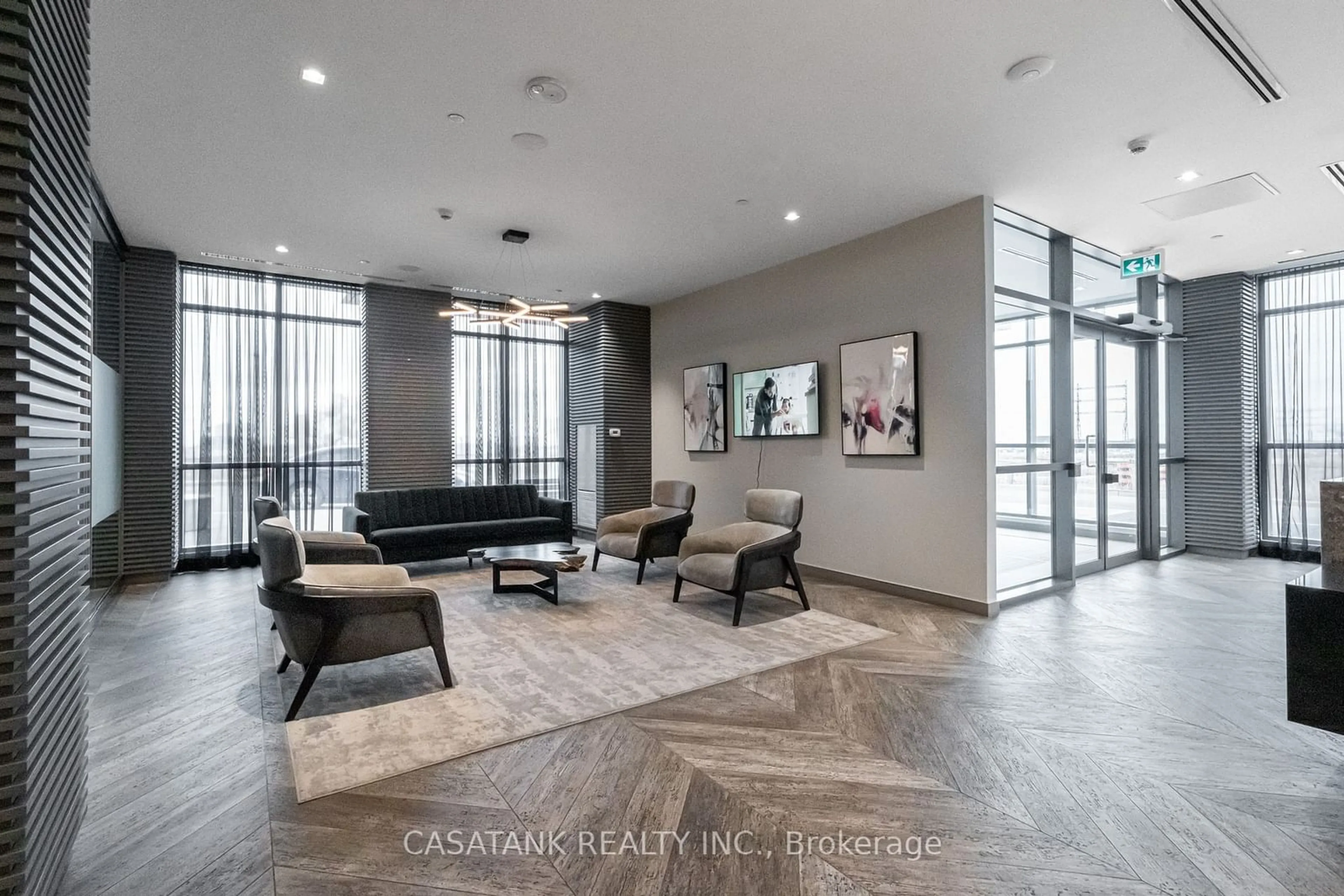 Indoor lobby, cement floor for 50 Thomas RIley Rd #2206, Toronto Ontario M9B 0C5