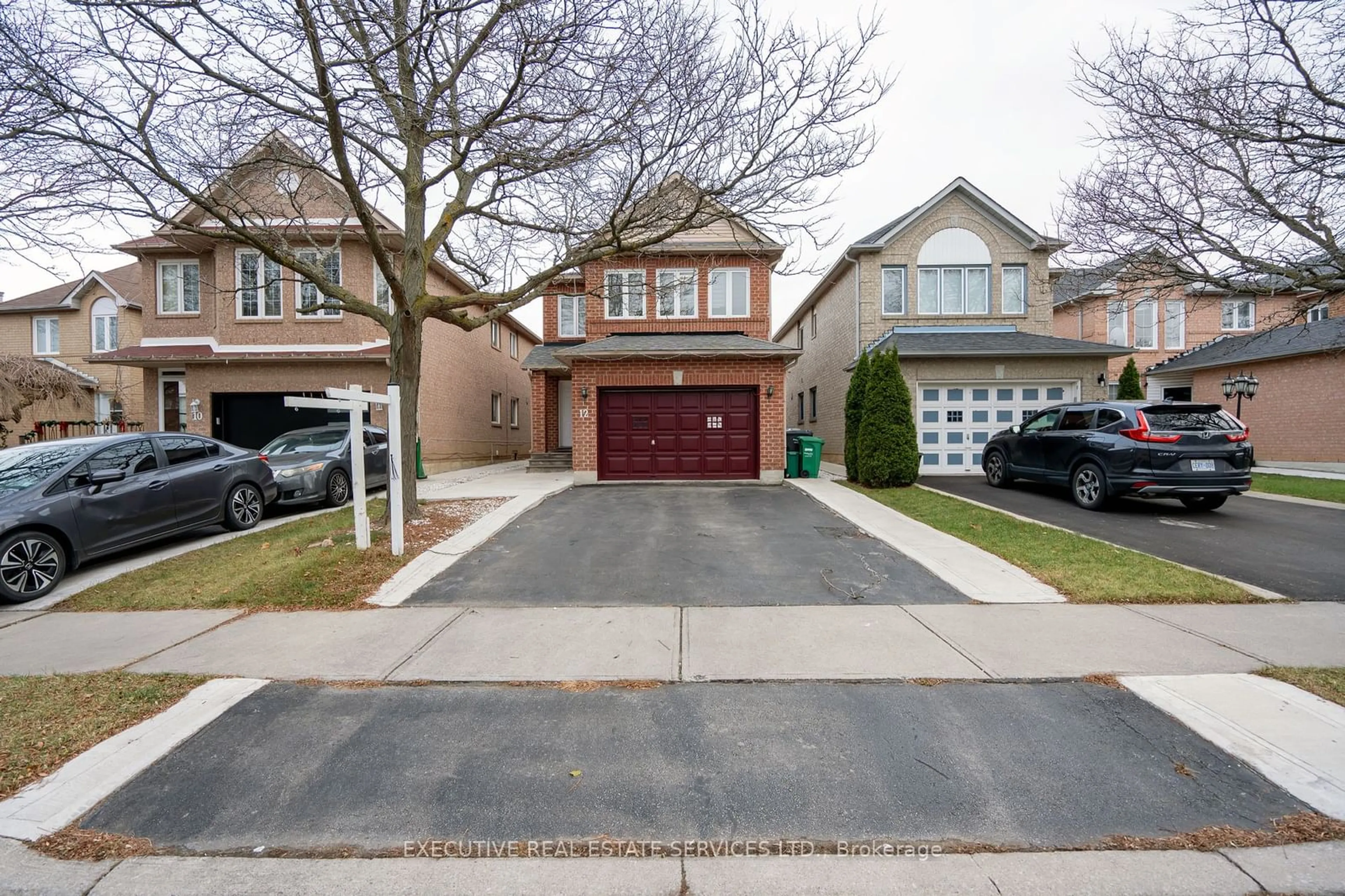 A pic from exterior of the house or condo, the street view for 12 Cedarwood Cres, Brampton Ontario L6X 4K1