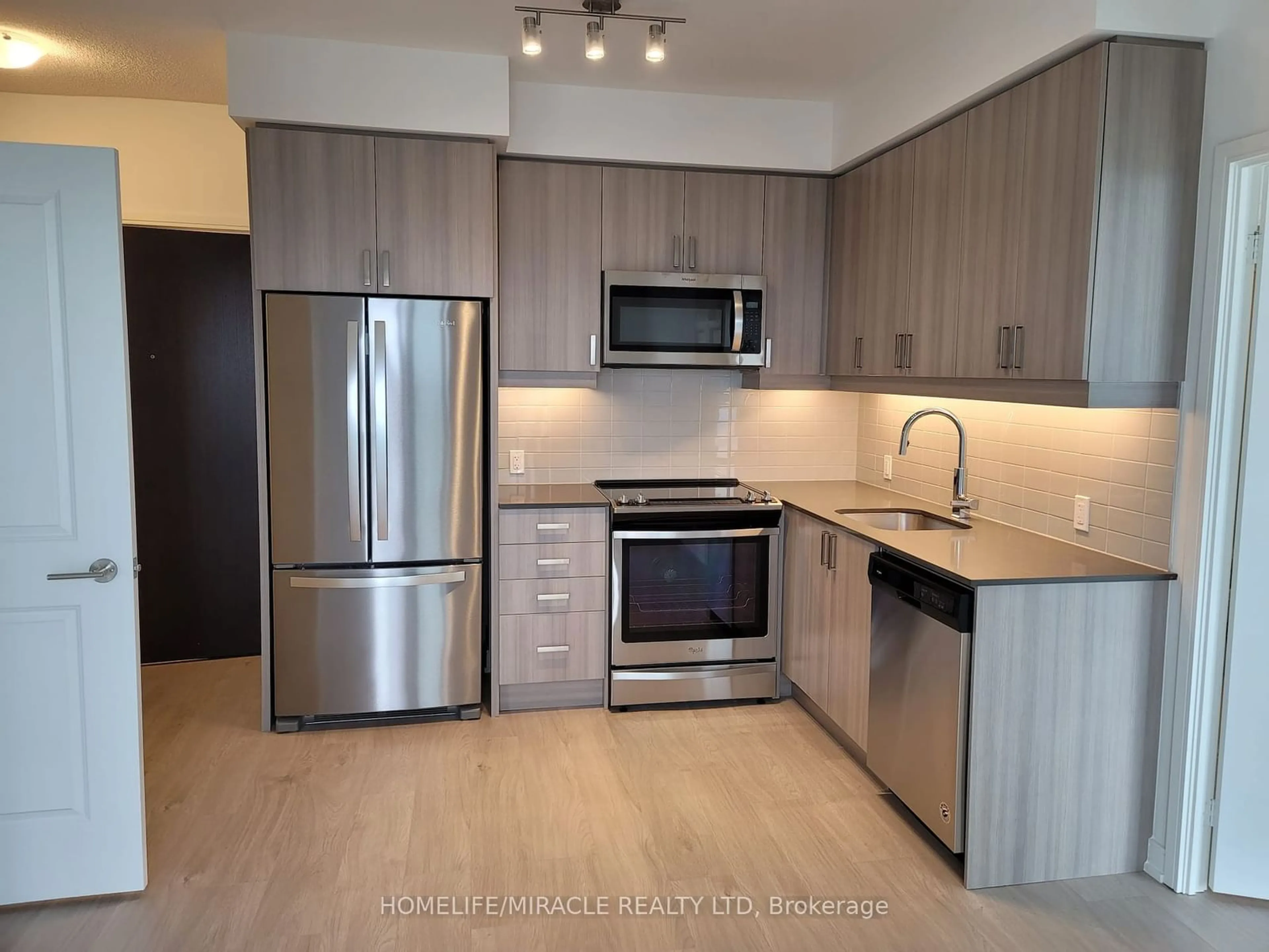 Standard kitchen, wood floors for 8 Nahani Way #2508, Mississauga Ontario L4Z 4J8