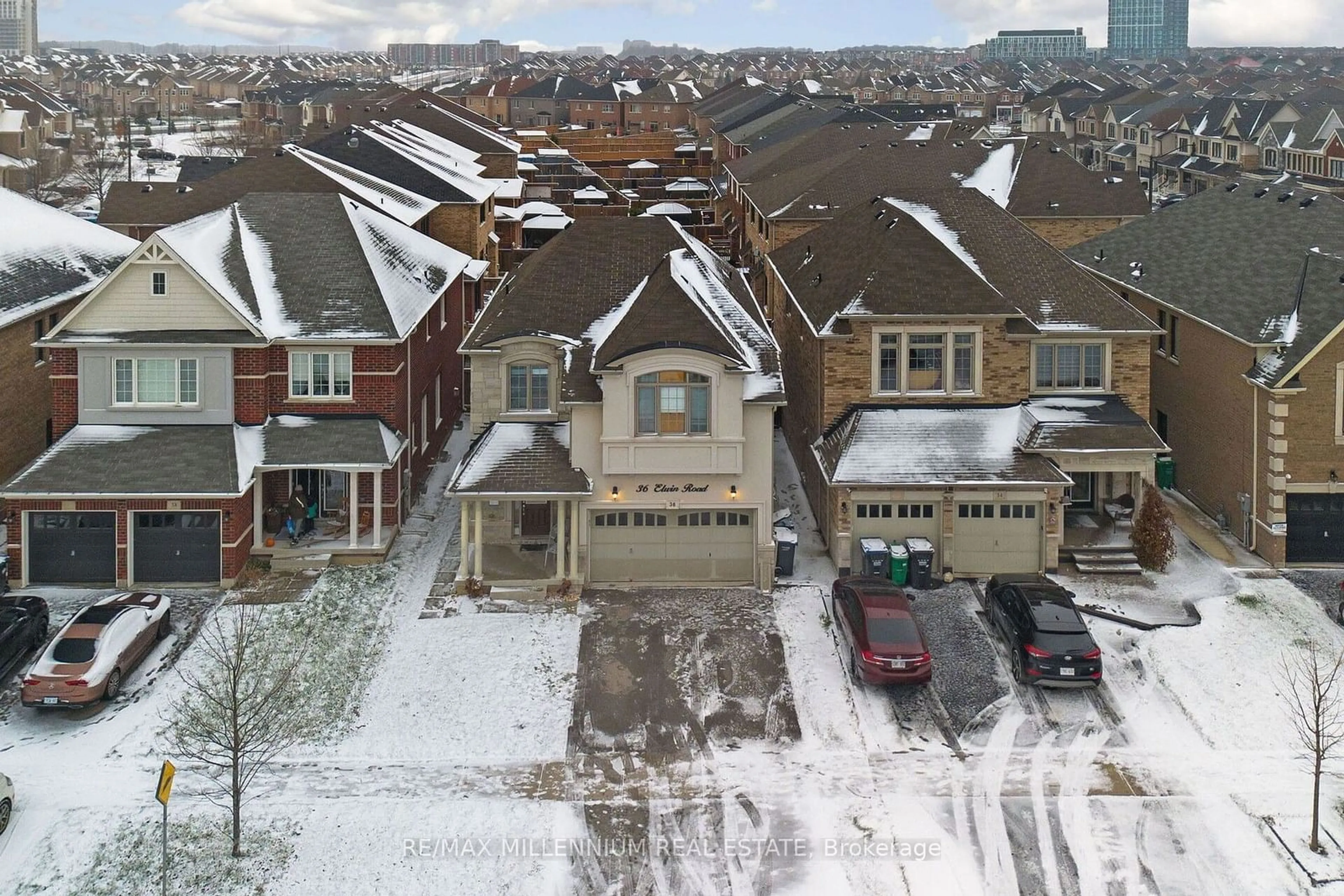 A pic from exterior of the house or condo, the street view for 36 Elwin Rd, Brampton Ontario L6X 0E4