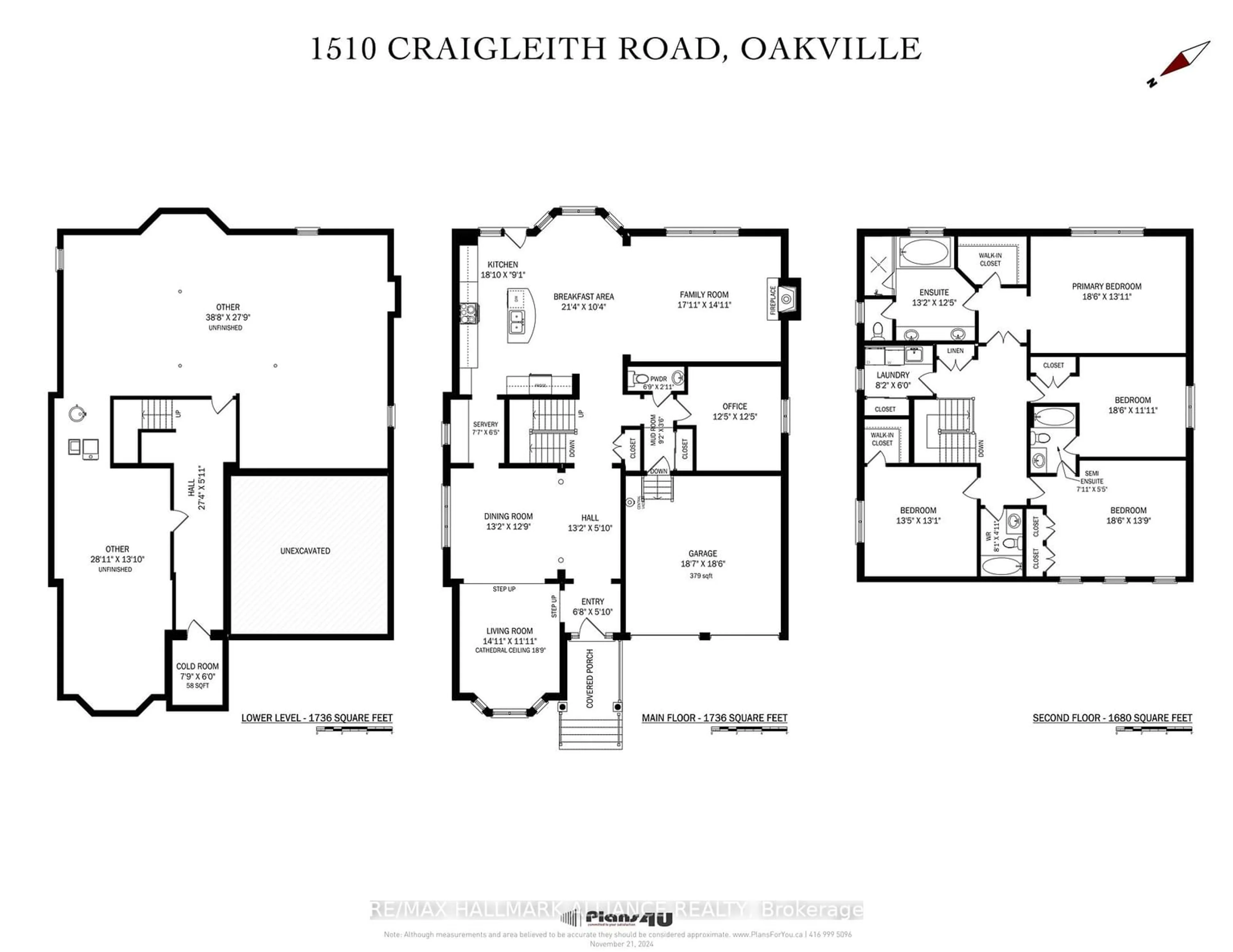 Floor plan for 1510 Craigleith Rd, Oakville Ontario L6H 7W3