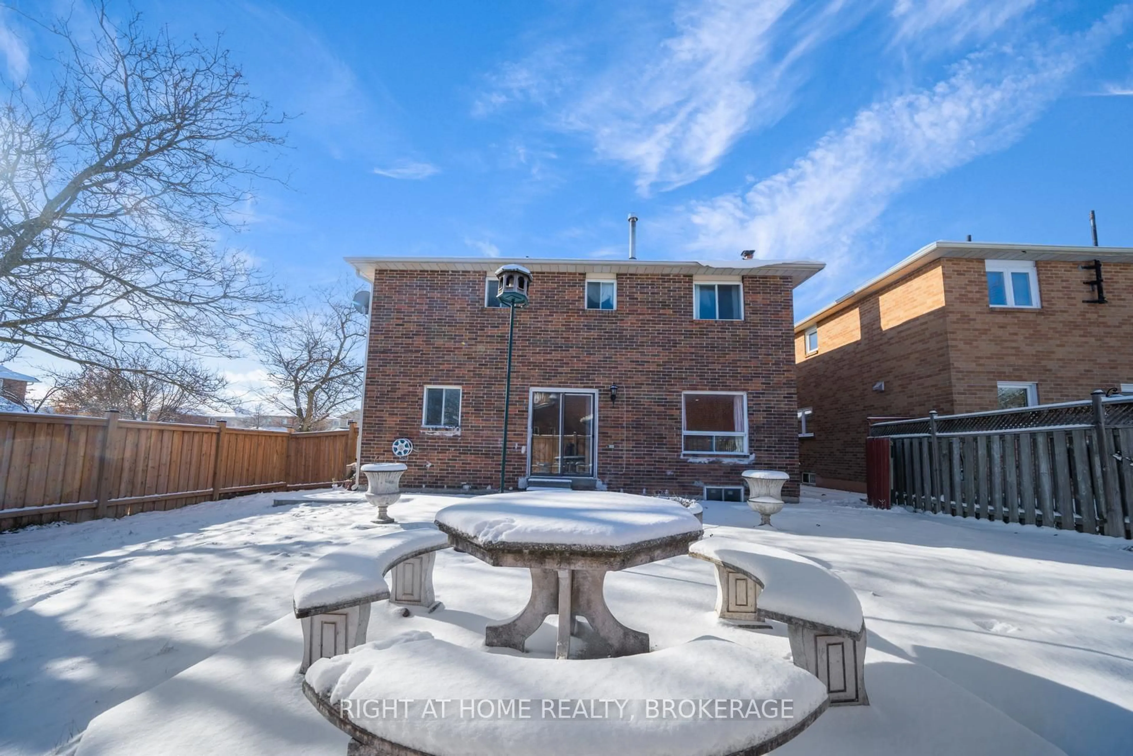 Patio, the fenced backyard for 37 Sheringham St, Brampton Ontario L6Z 3P8