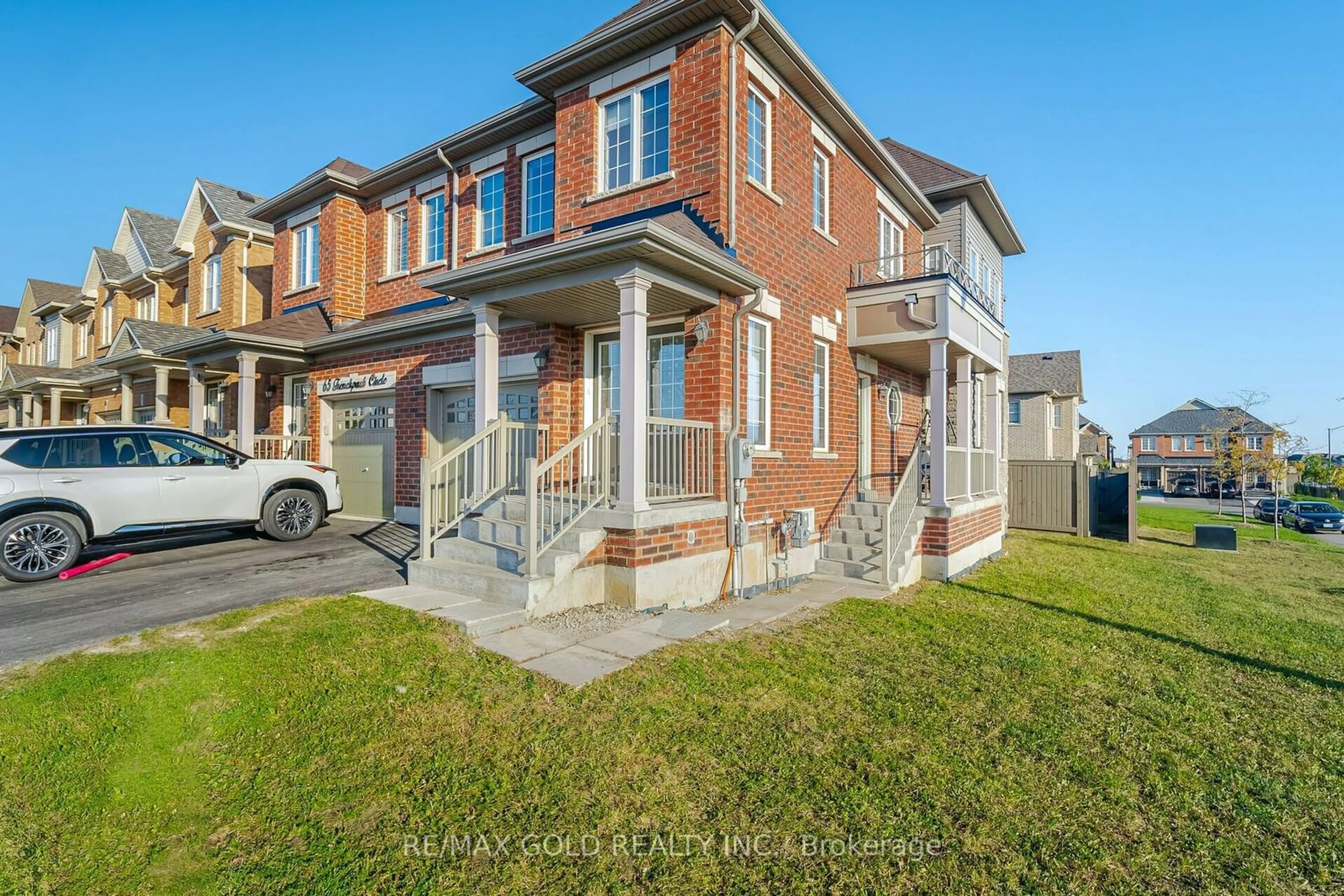 A pic from exterior of the house or condo, the street view for 63 Frenchpark Circ, Brampton Ontario L6X 0Y6