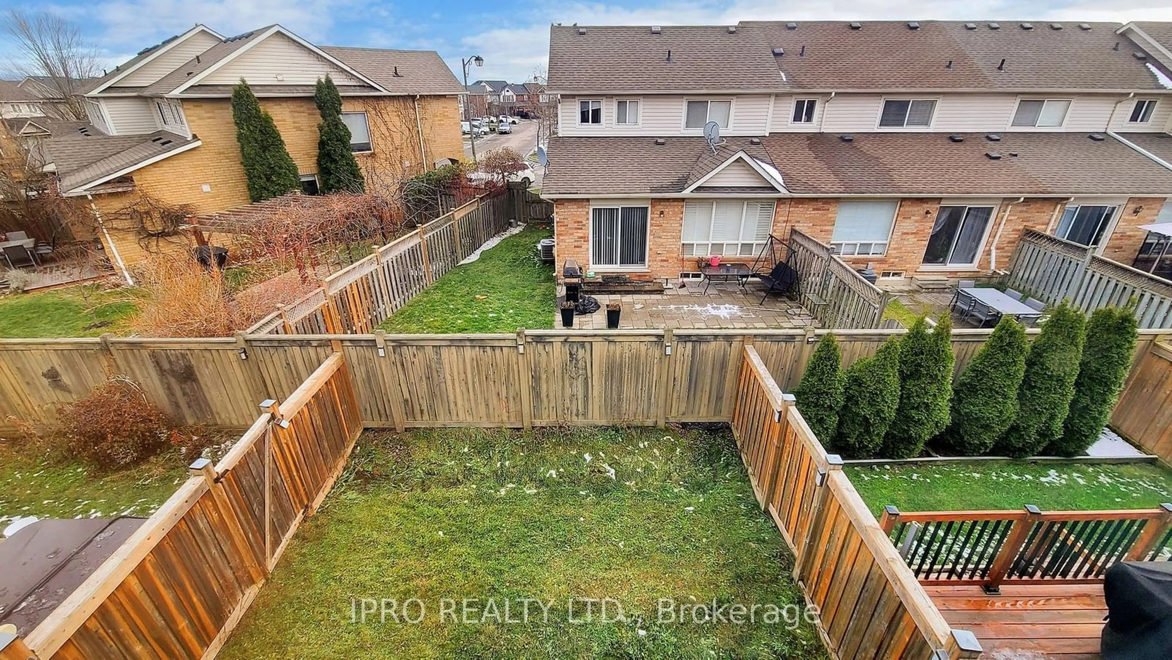 Patio, the fenced backyard for 1672 Copeland Circ, Milton Ontario L9T 8X8