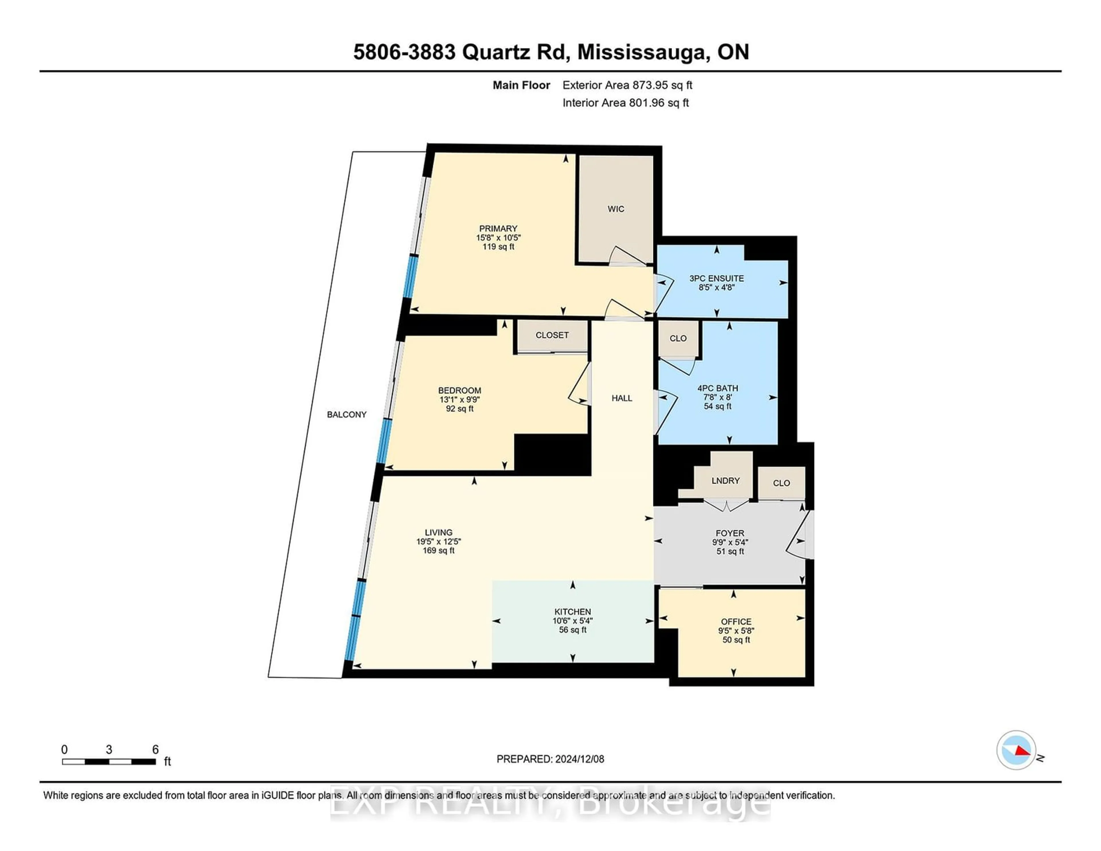 Floor plan for 3883 QUARTZ Rd #5806, Mississauga Ontario L5B 0M4