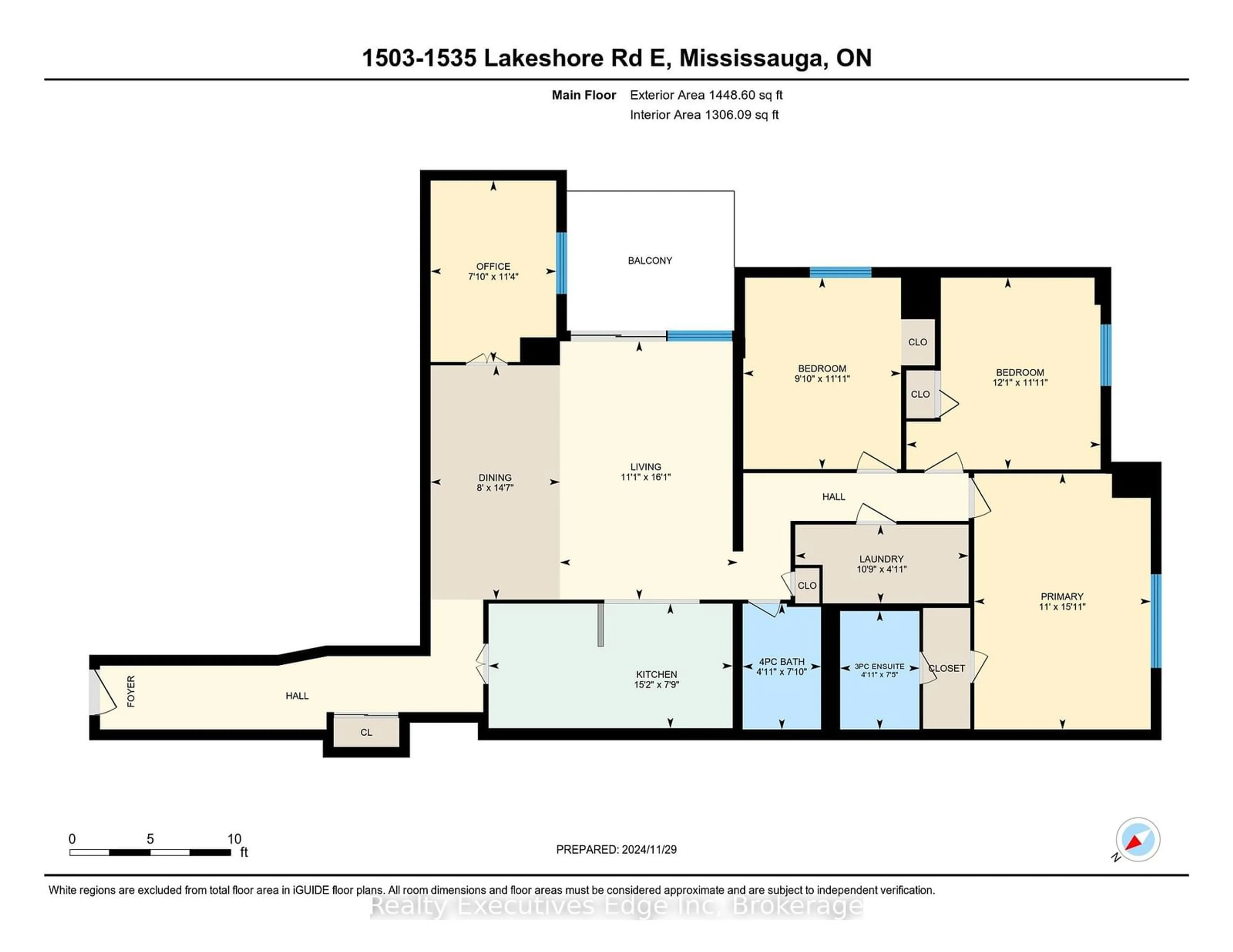 Floor plan for 1535 Lakeshore Rd #1503, Mississauga Ontario L5E 3E2