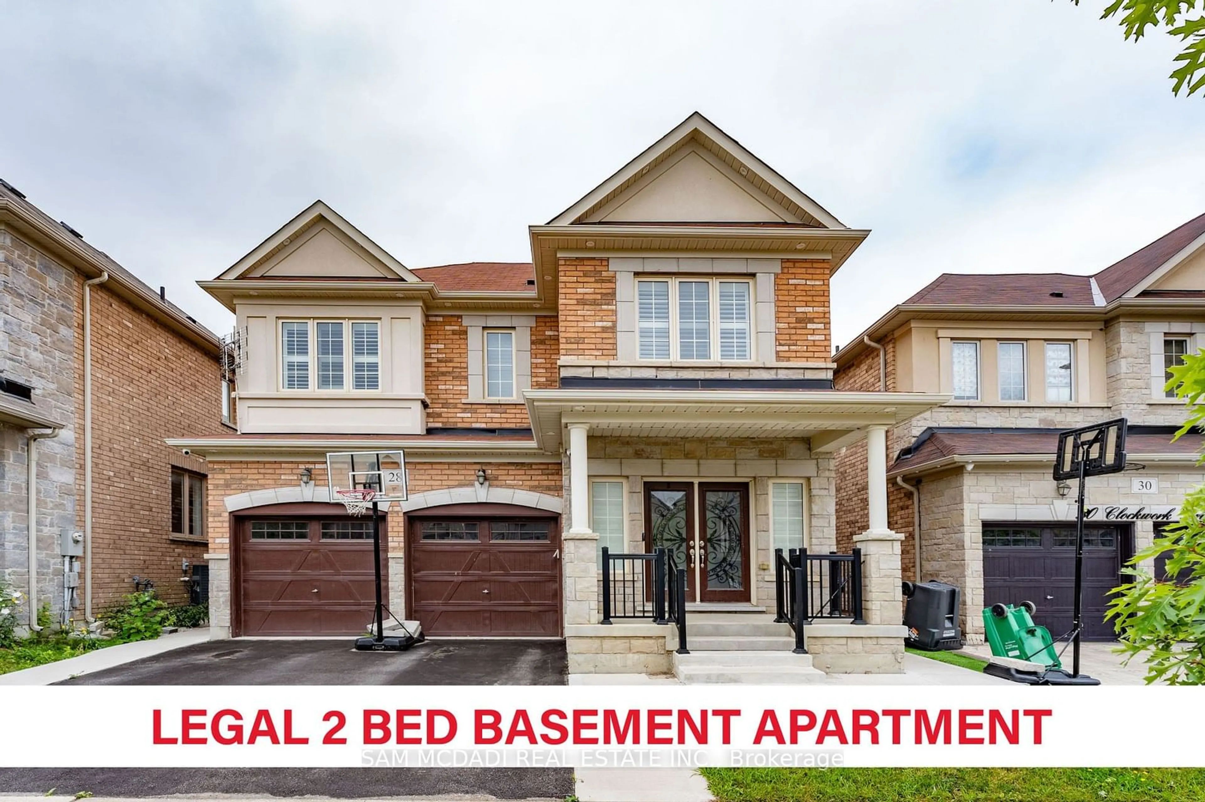 Home with brick exterior material, street for 28 Clockwork Dr, Brampton Ontario L7A 4R8