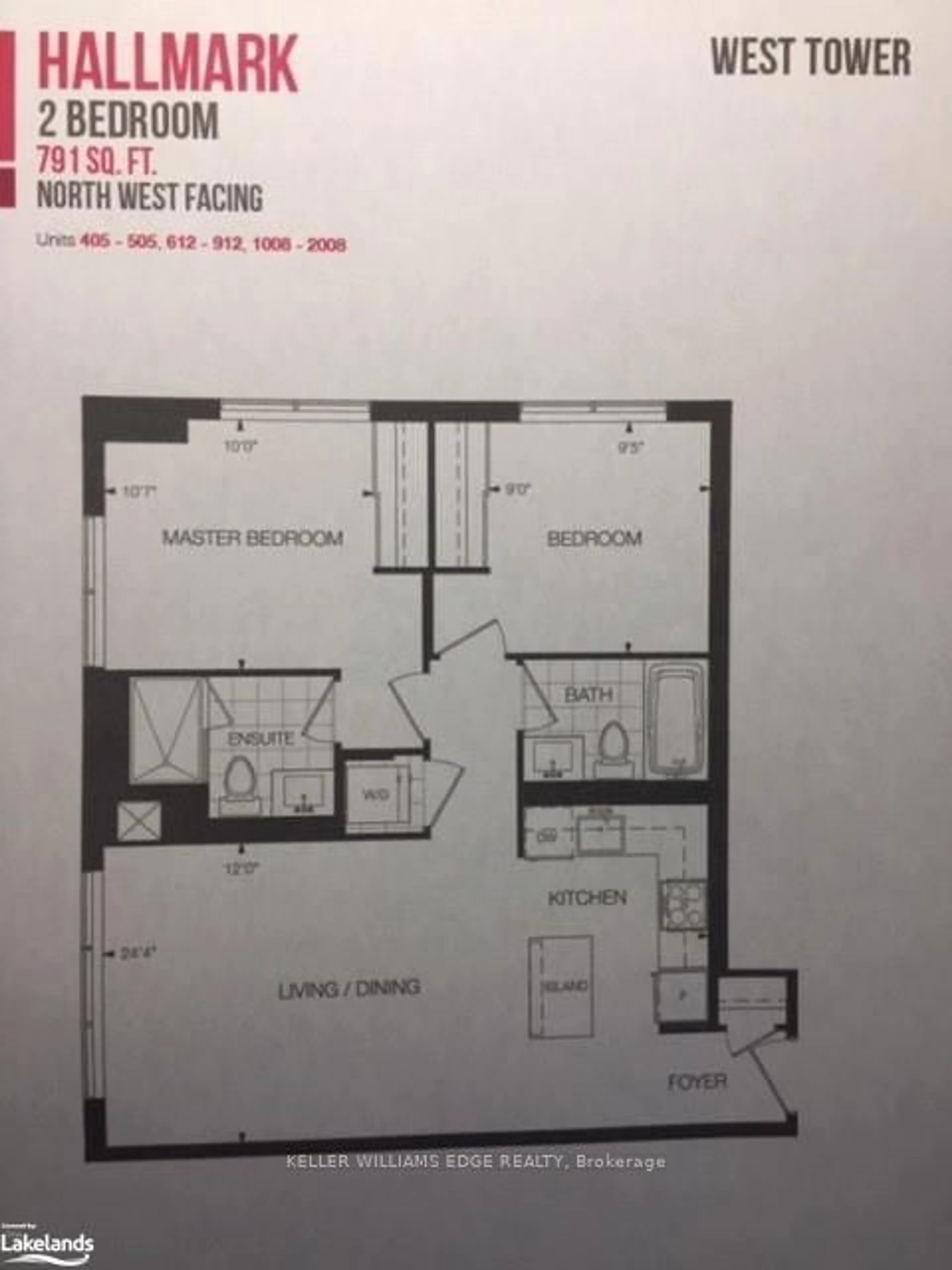 Floor plan for 2081 Fairview St #1608, Burlington Ontario L7R 0E4