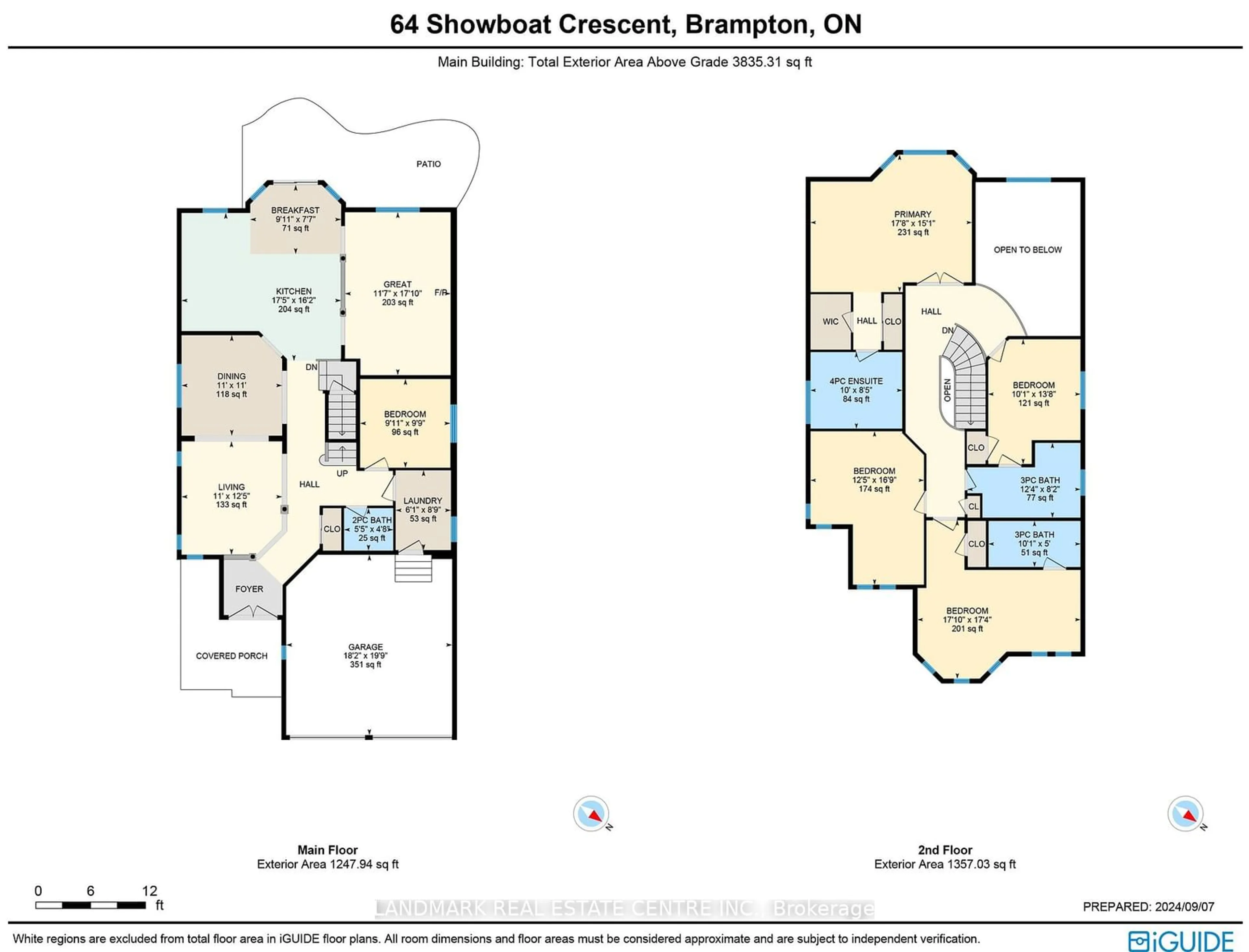 Floor plan for 64 Showboat Cres, Brampton Ontario L6V 4R5