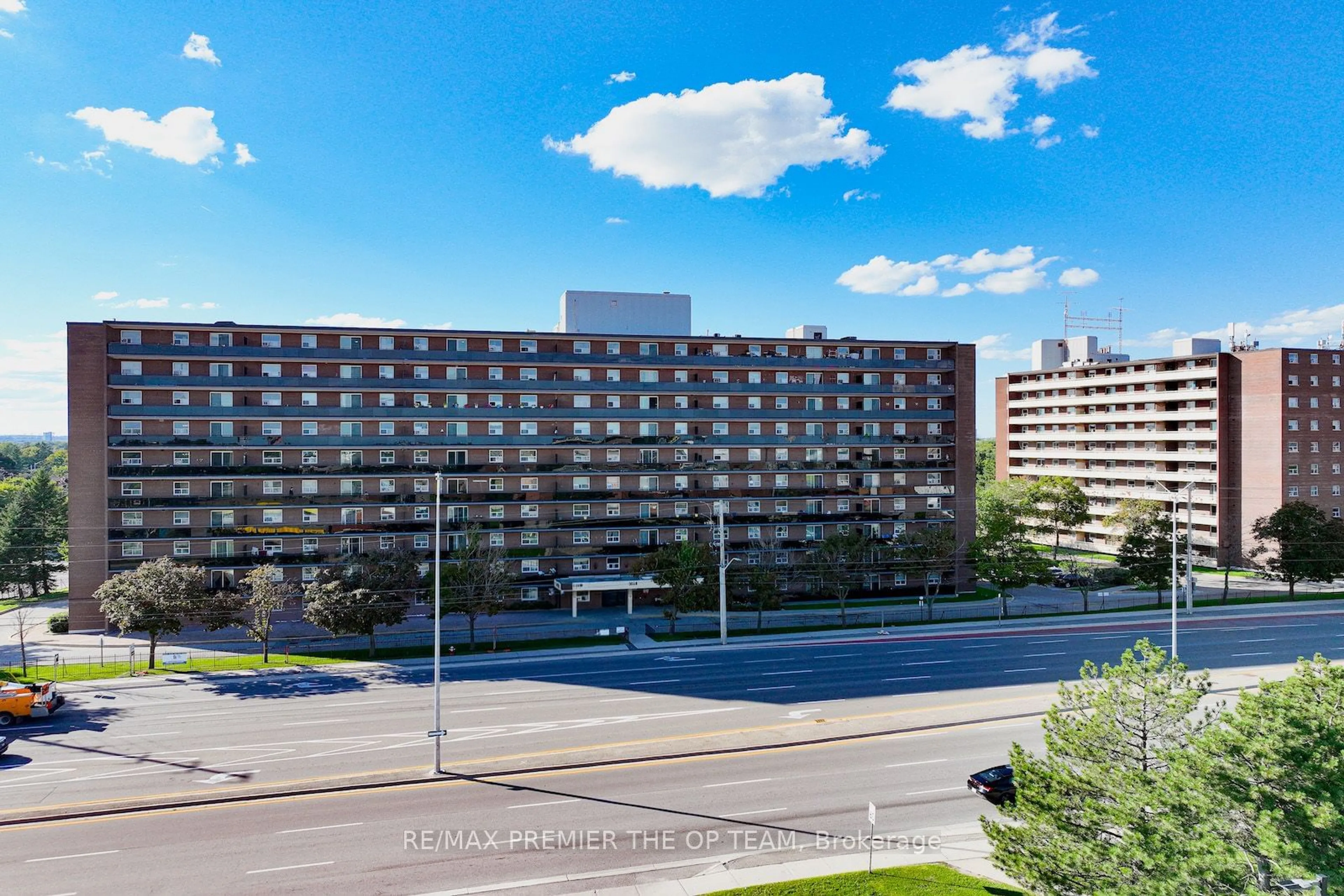 A pic from outside/outdoor area/front of a property/back of a property/a pic from drone, city buildings view from balcony for 3533 Derry Rd #607, Mississauga Ontario L4T 1B1