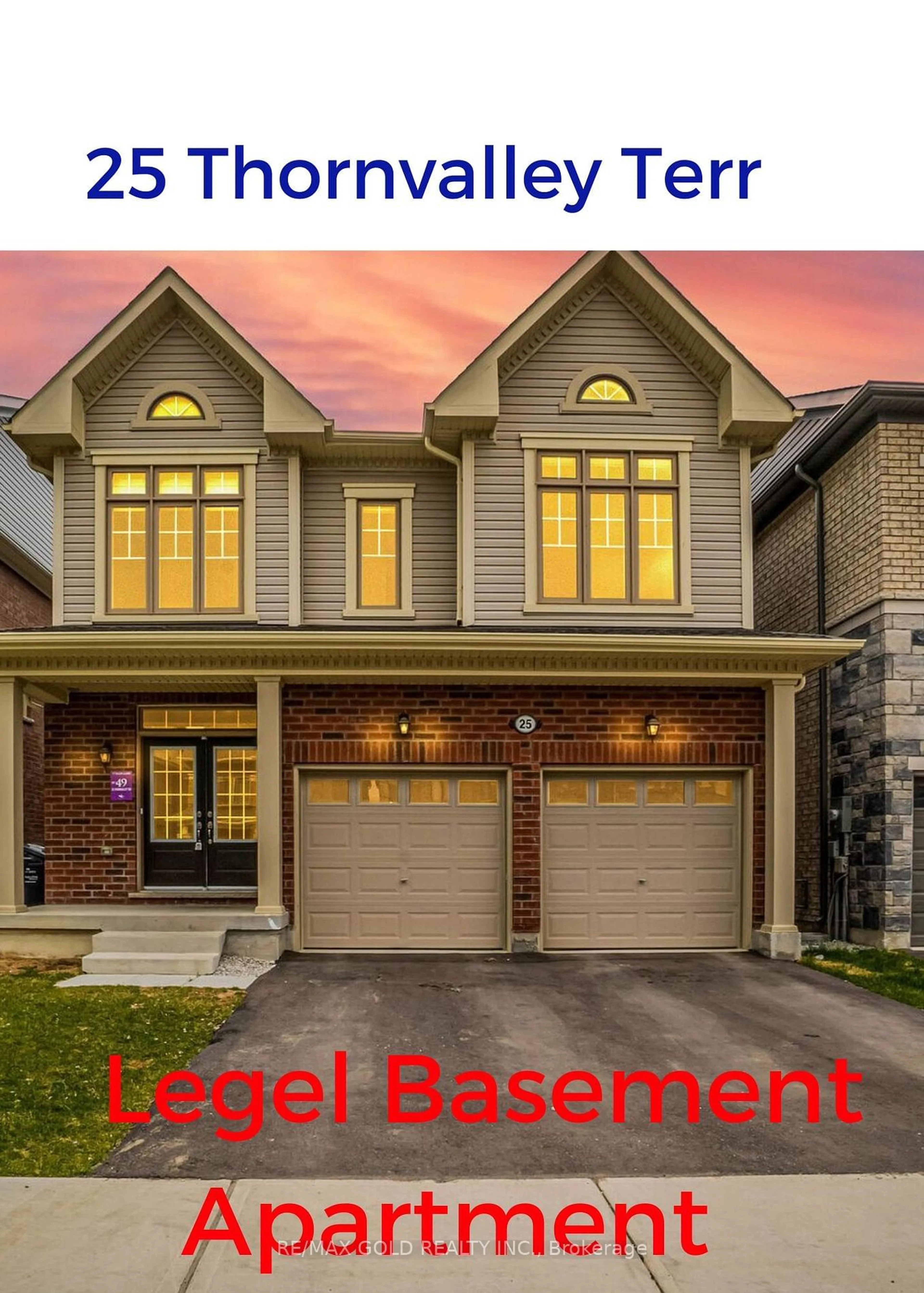 Home with brick exterior material, street for 25 Thornvalley Terr, Caledon Ontario L7C 4H9