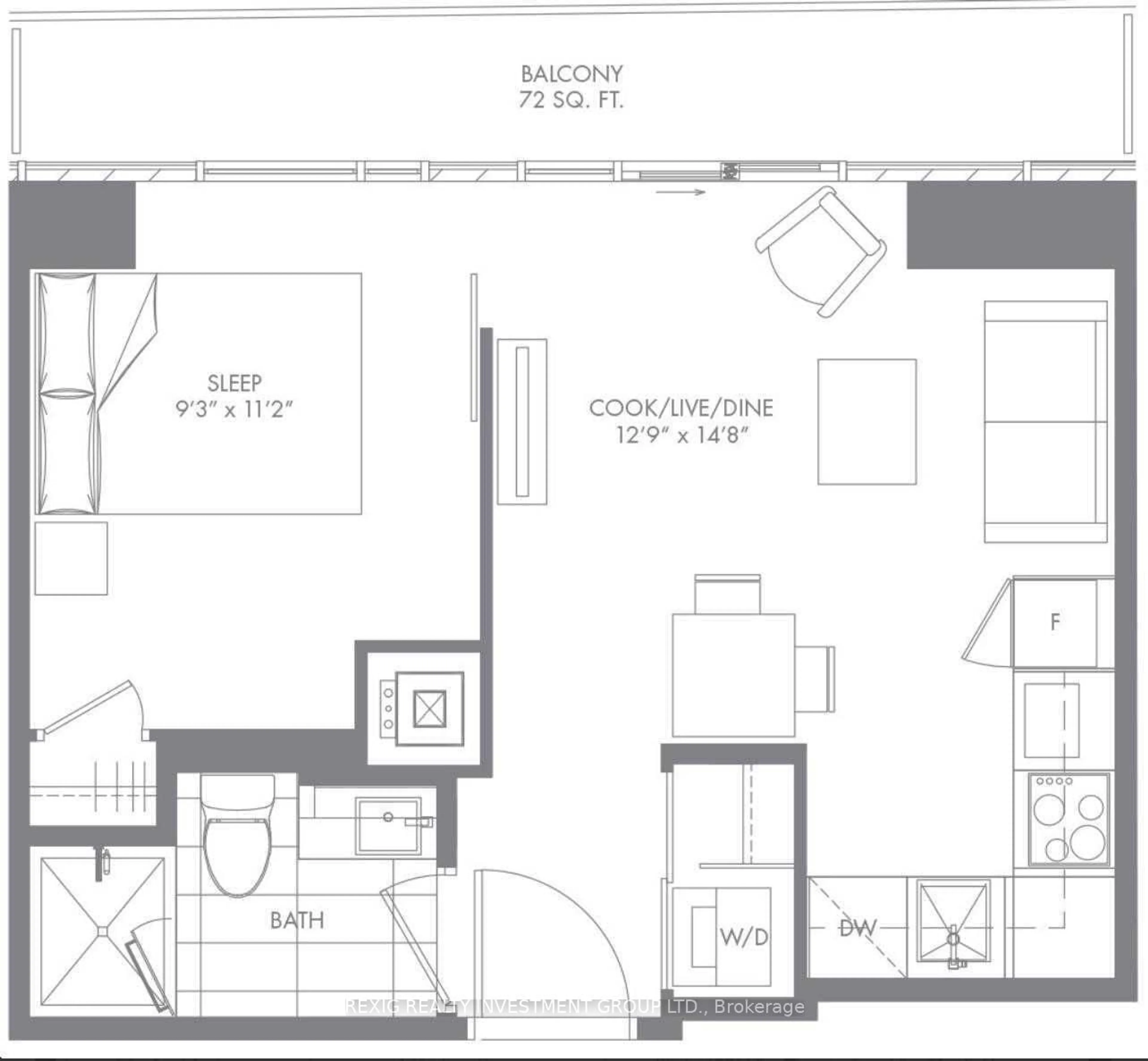 Floor plan for 3900 Confederation Pkwy #1710, Mississauga Ontario L5B 0M3