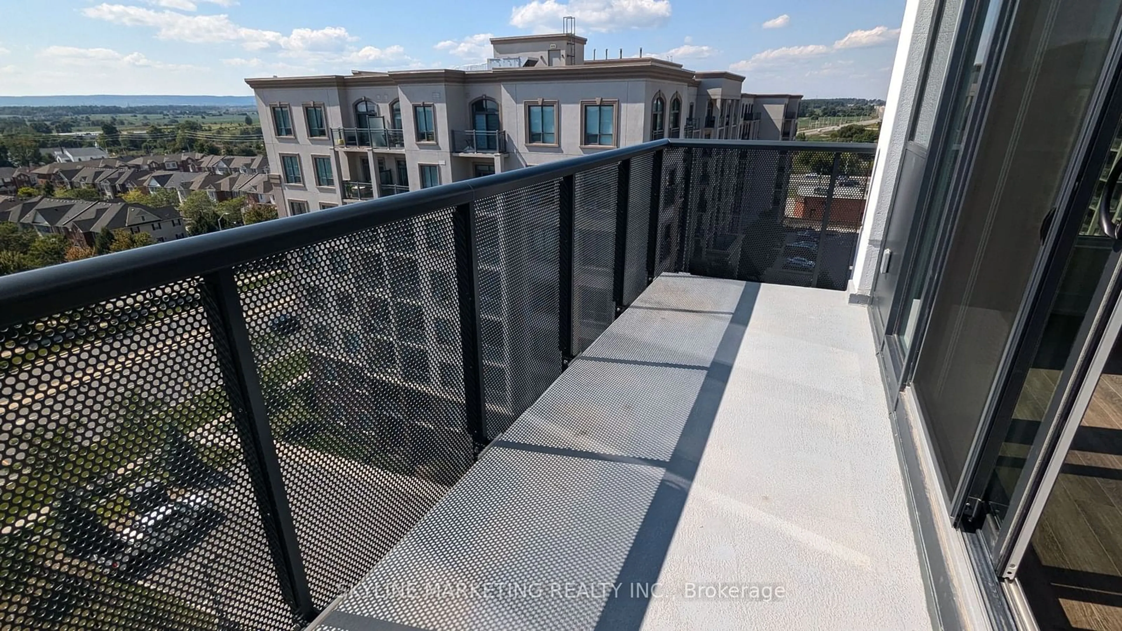 Balcony in the apartment, city buildings view from balcony for 2450 Old Bronte Rd #834, Oakville Ontario L6M 5P6