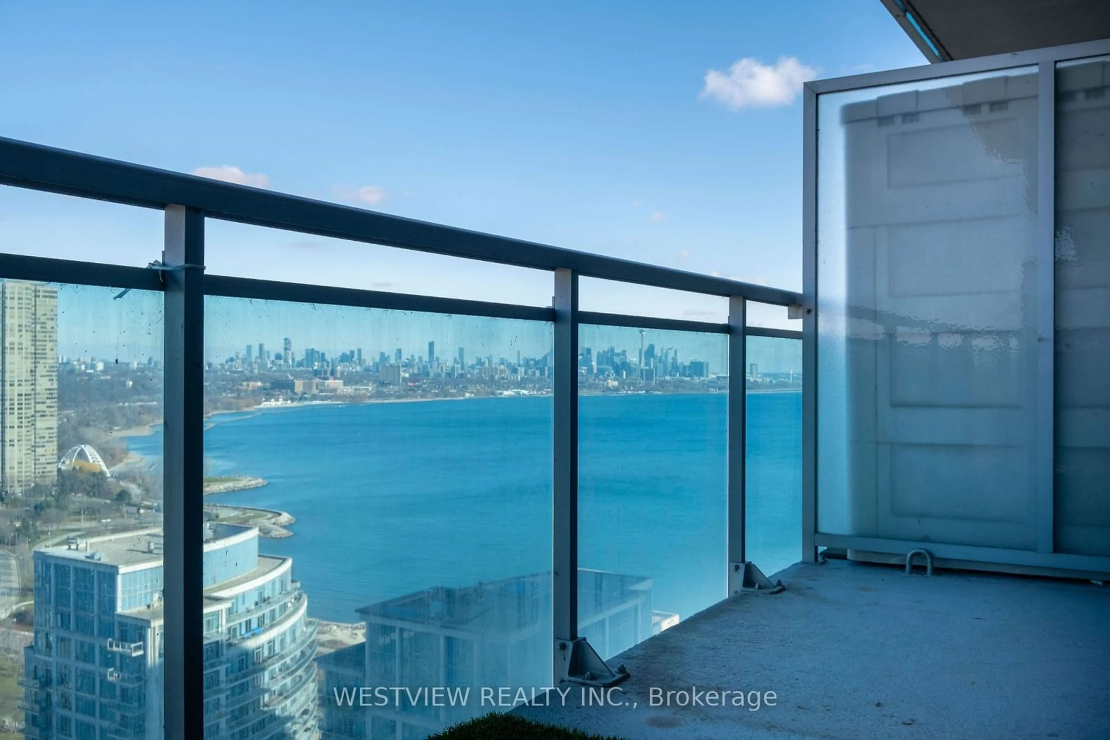 Balcony in the apartment, water/lake/river/ocean view for 16 Brookers Lane #2506, Toronto Ontario M8V 0A5