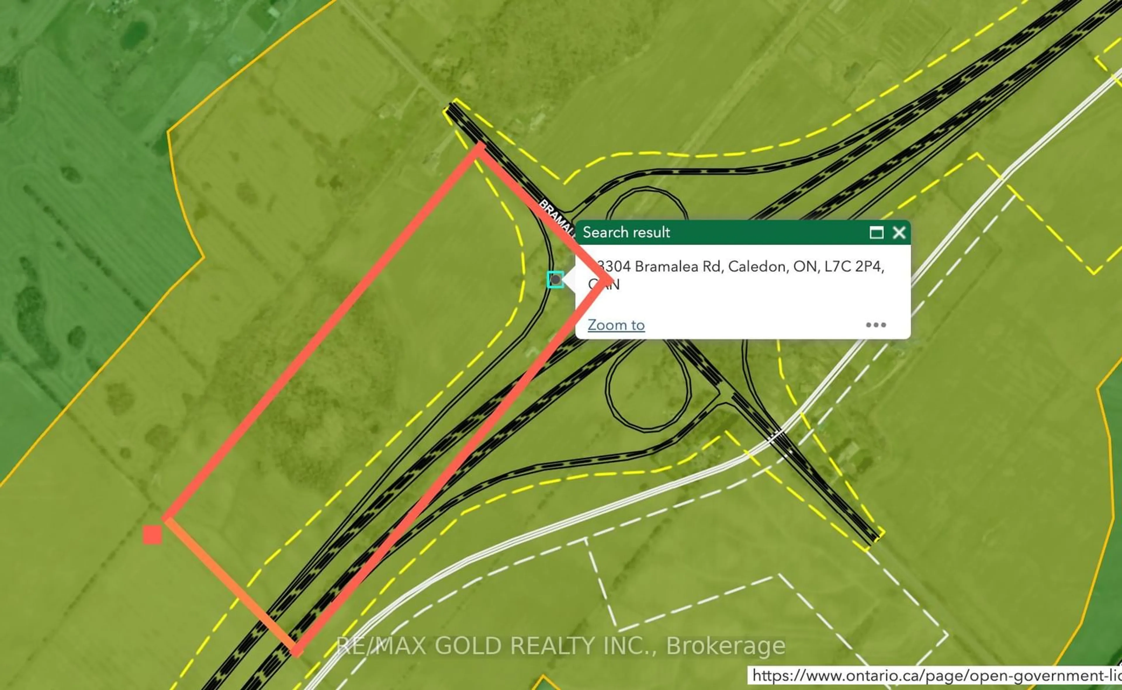 Picture of a map for 13304 Bramalea Rd, Caledon Ontario L7C 2P4