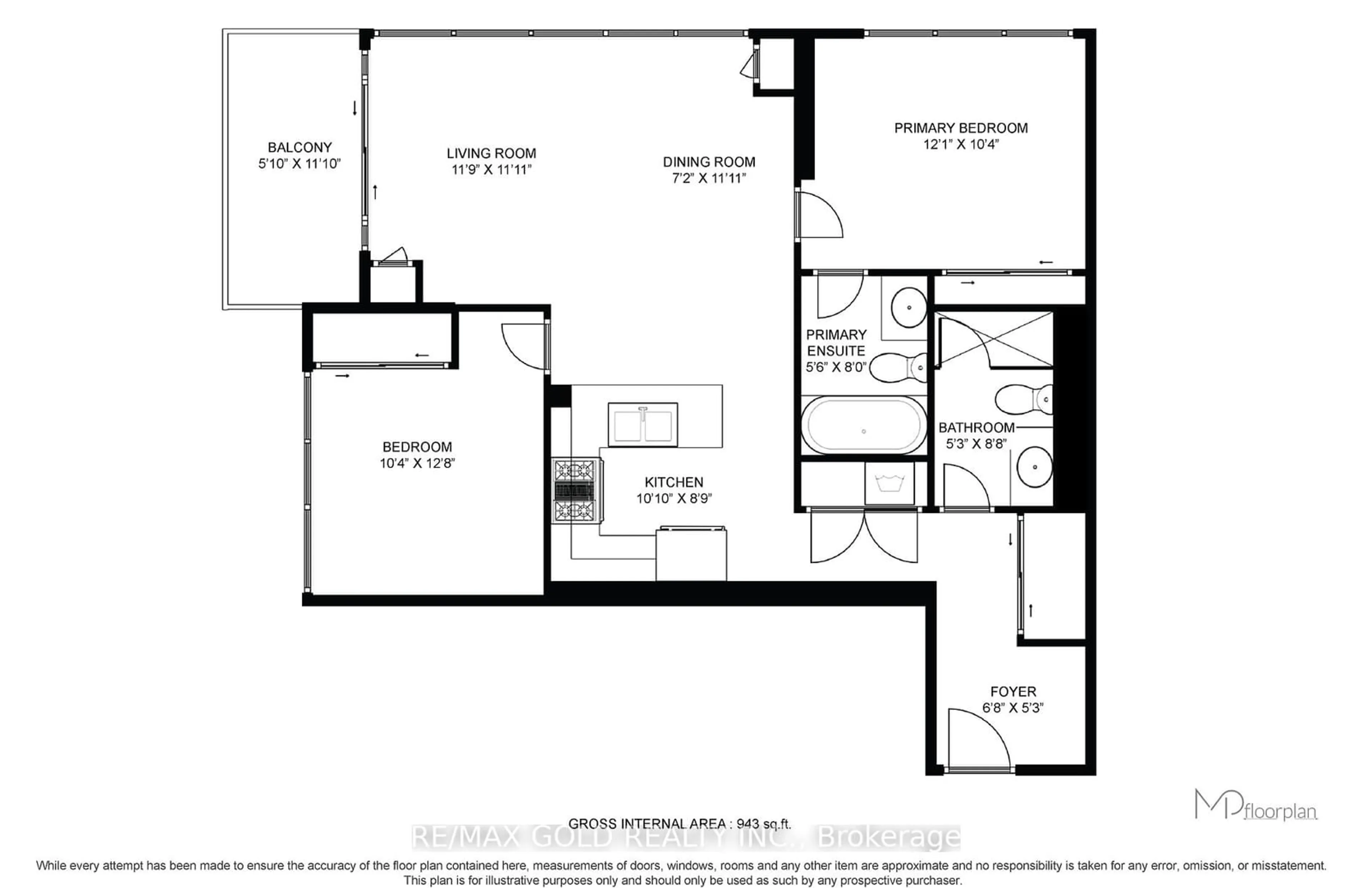 Floor plan for 5033 Four Springs Ave #1212, Mississauga Ontario L5R 0G6