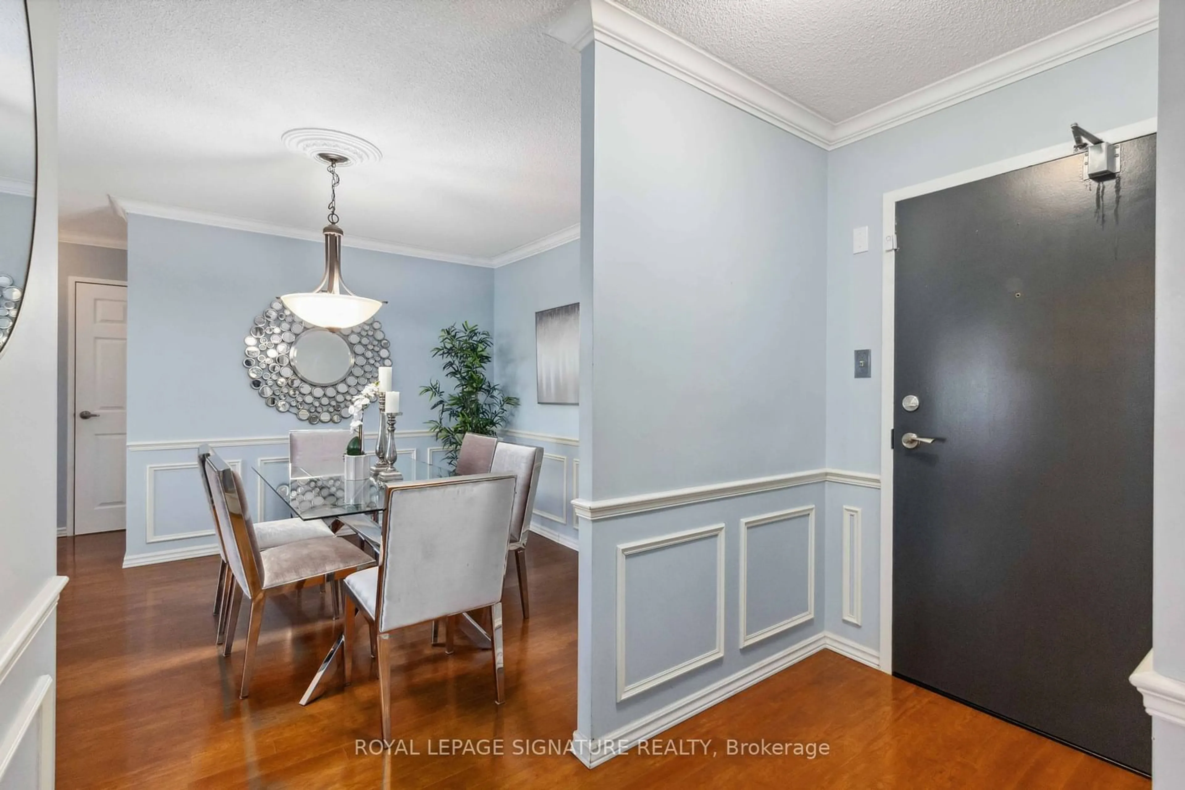 Dining room, wood/laminate floor for 8 Lisa St #504, Brampton Ontario L6T 4S6