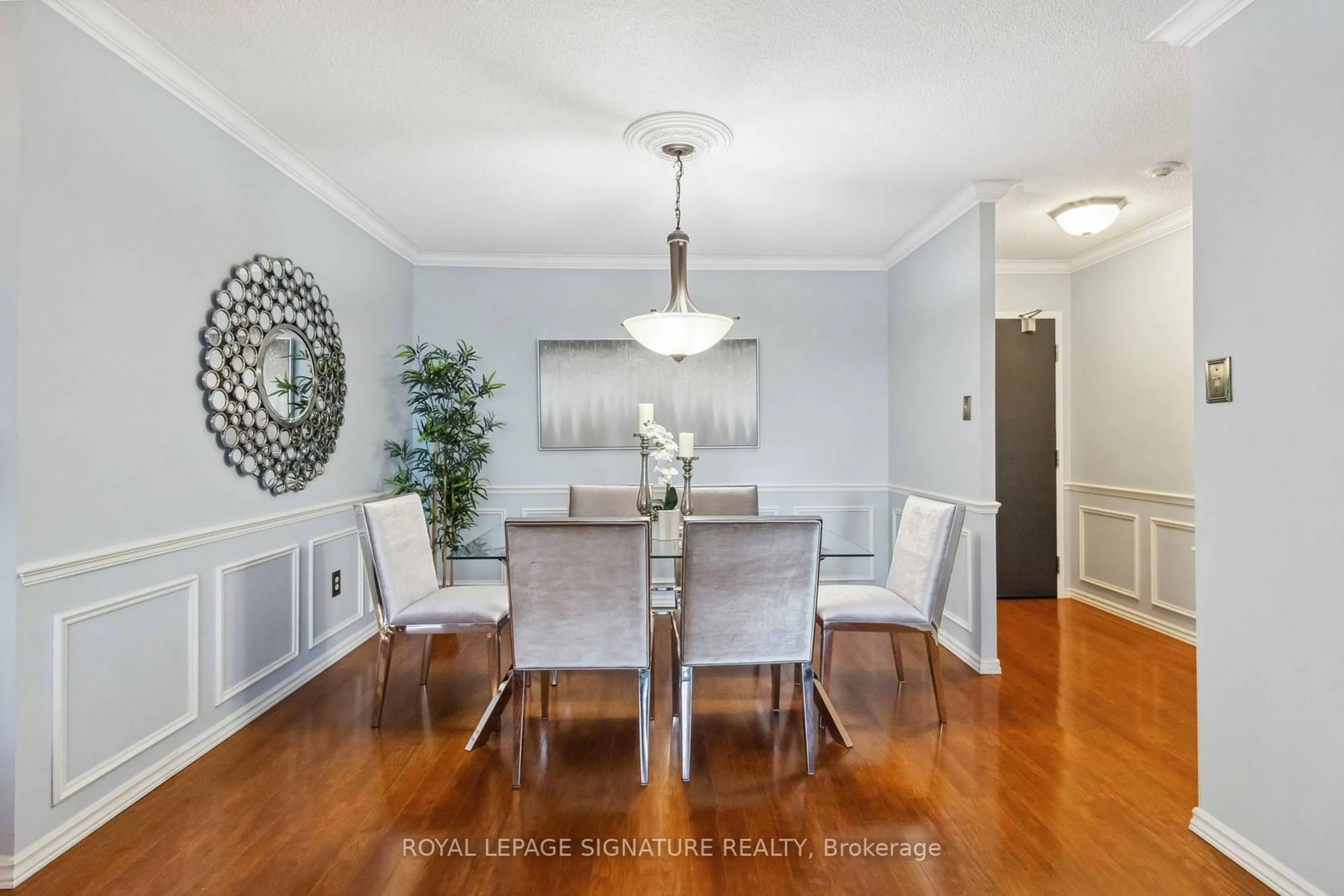 Dining room, wood/laminate floor for 8 Lisa St #504, Brampton Ontario L6T 4S6